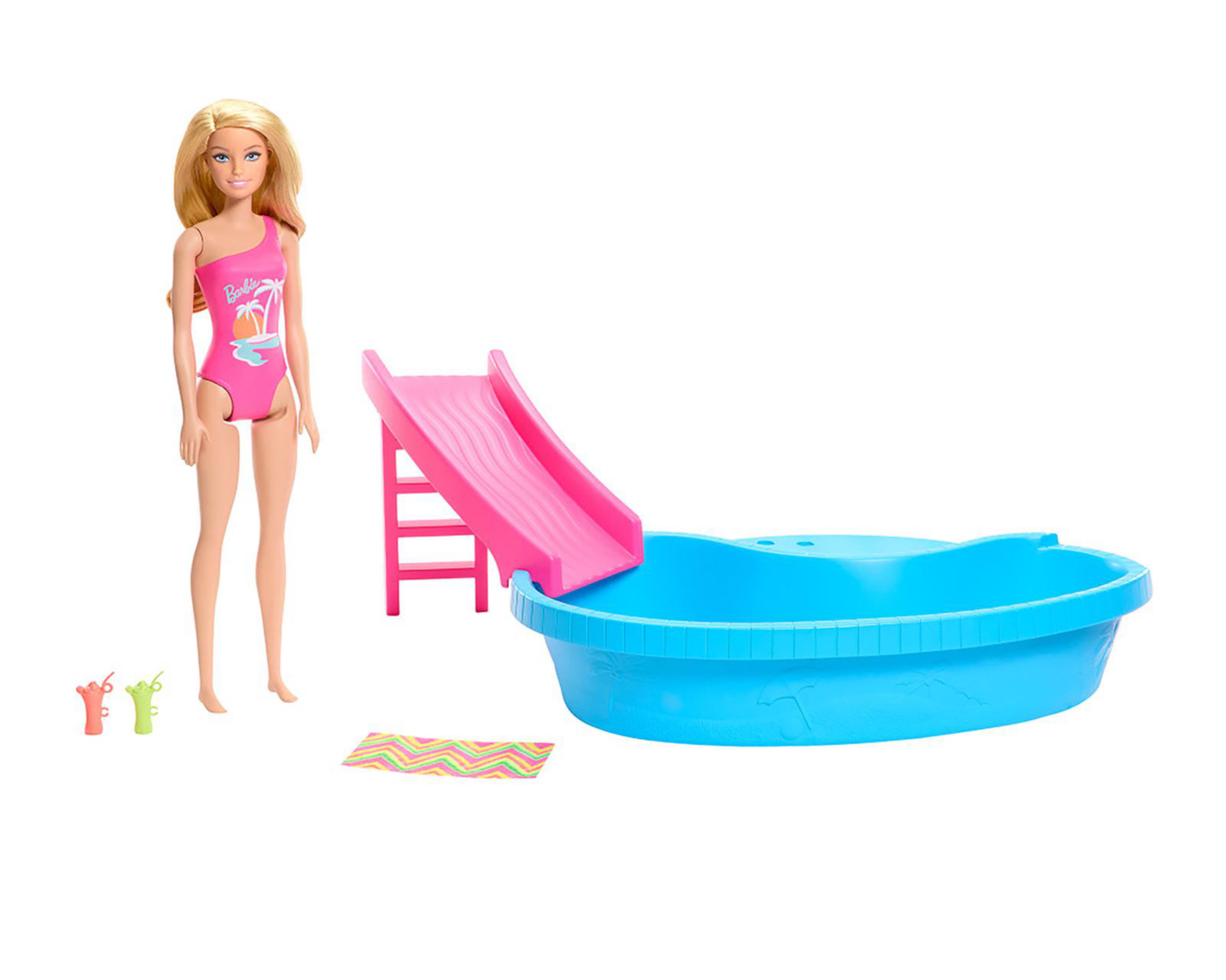 Foto 2 pulgar | Muñeca Barbie Mattel con Piscina y Tobogán