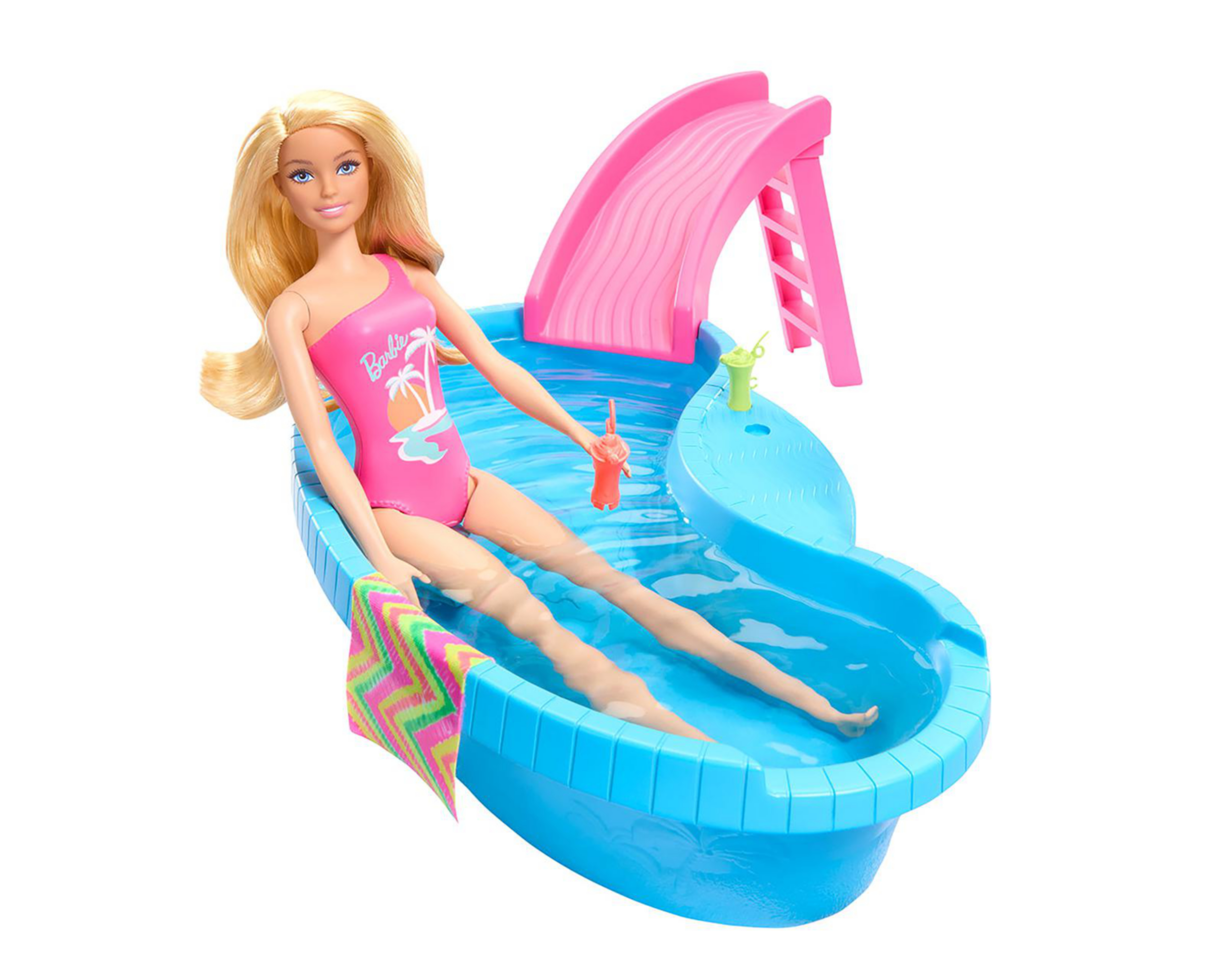 Foto 2 | Muñeca Barbie Mattel con Piscina y Tobogán