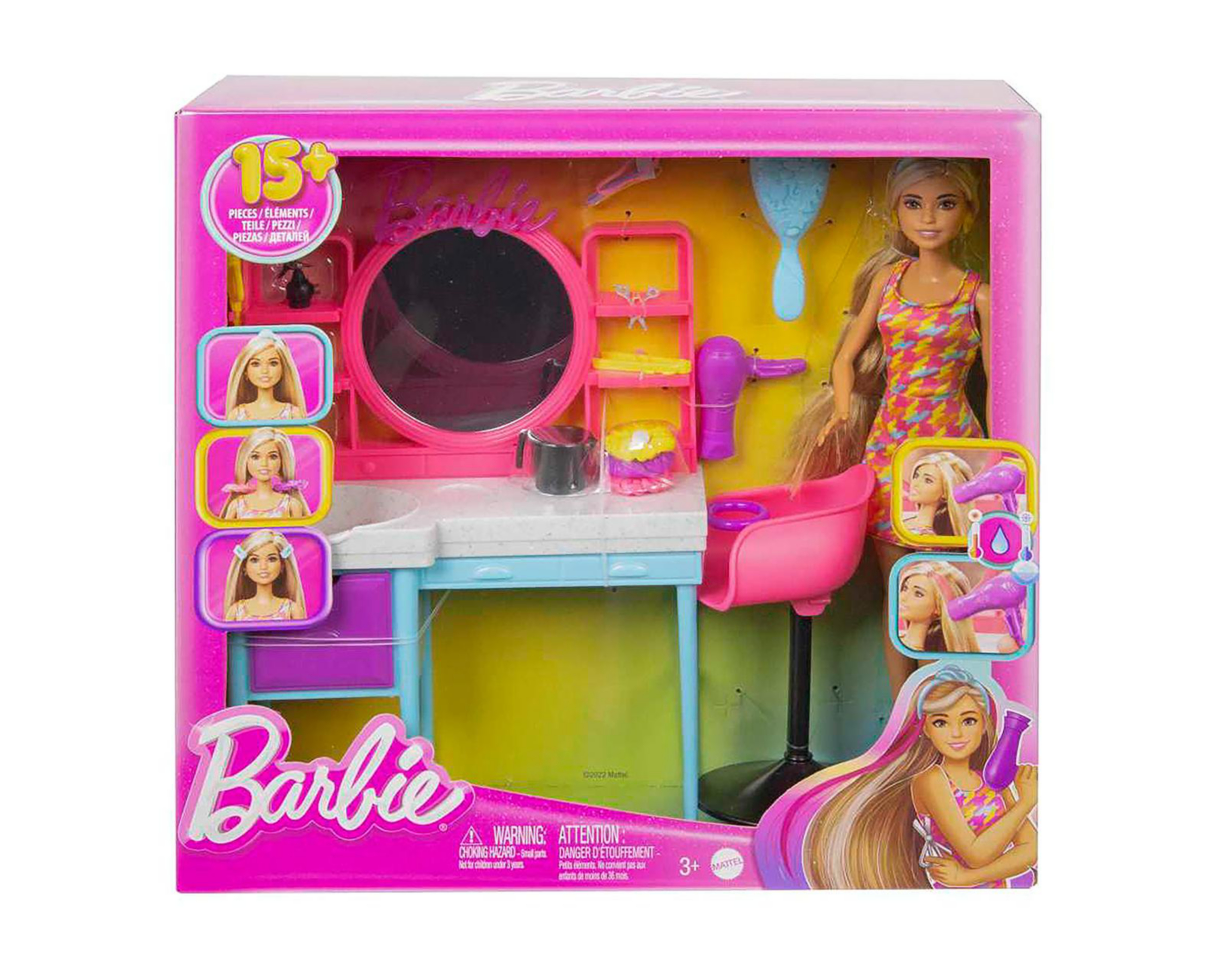 Foto 7 pulgar | Totally Hair Mattel Barbie Salon de Belleza