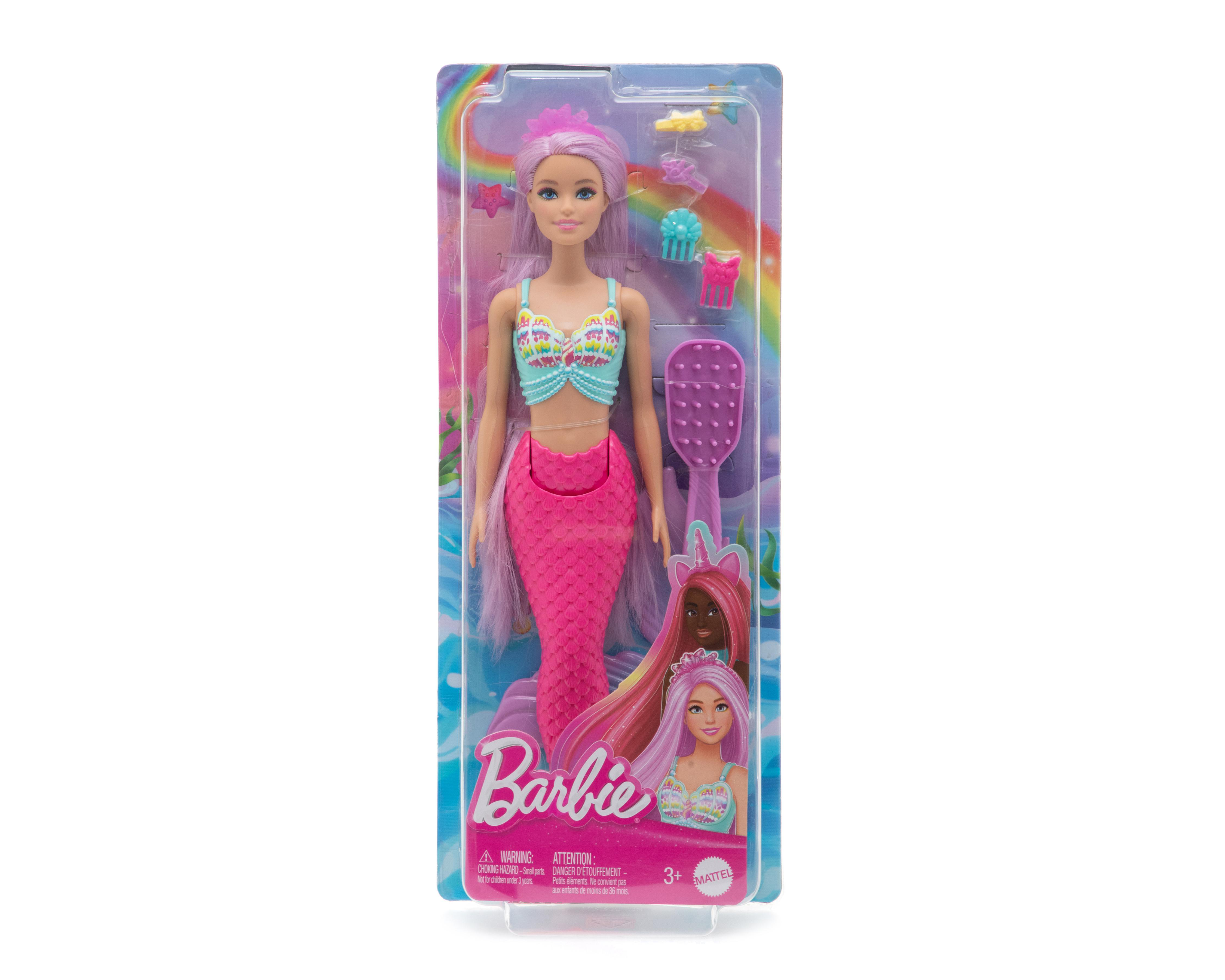 Foto 3 pulgar | Muñeca Mattel Barbie Sirena Cabello Largo de Ensueño al Azar