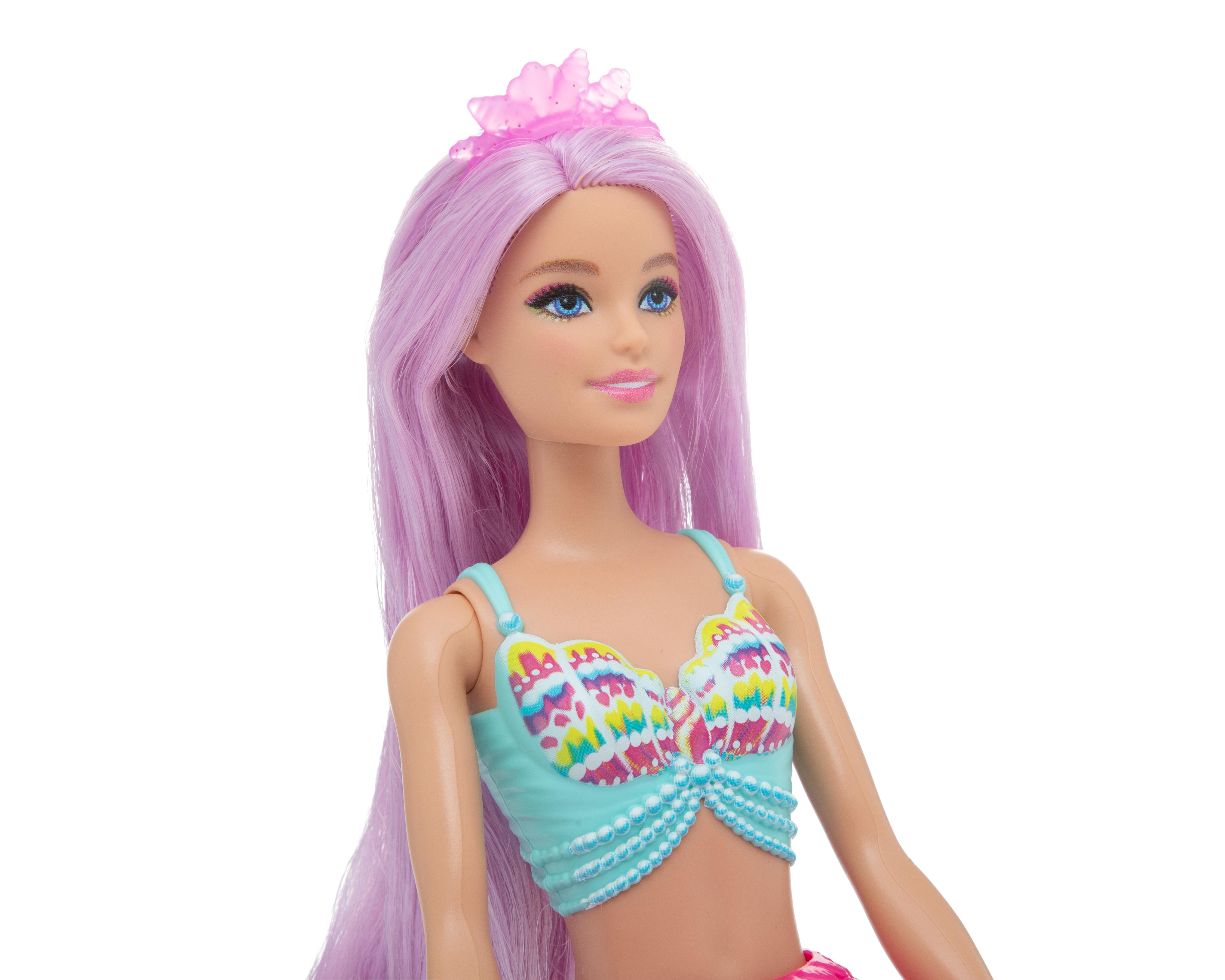 Foto 7 pulgar | Muñeca Mattel Barbie Sirena Cabello Largo de Ensueño al Azar