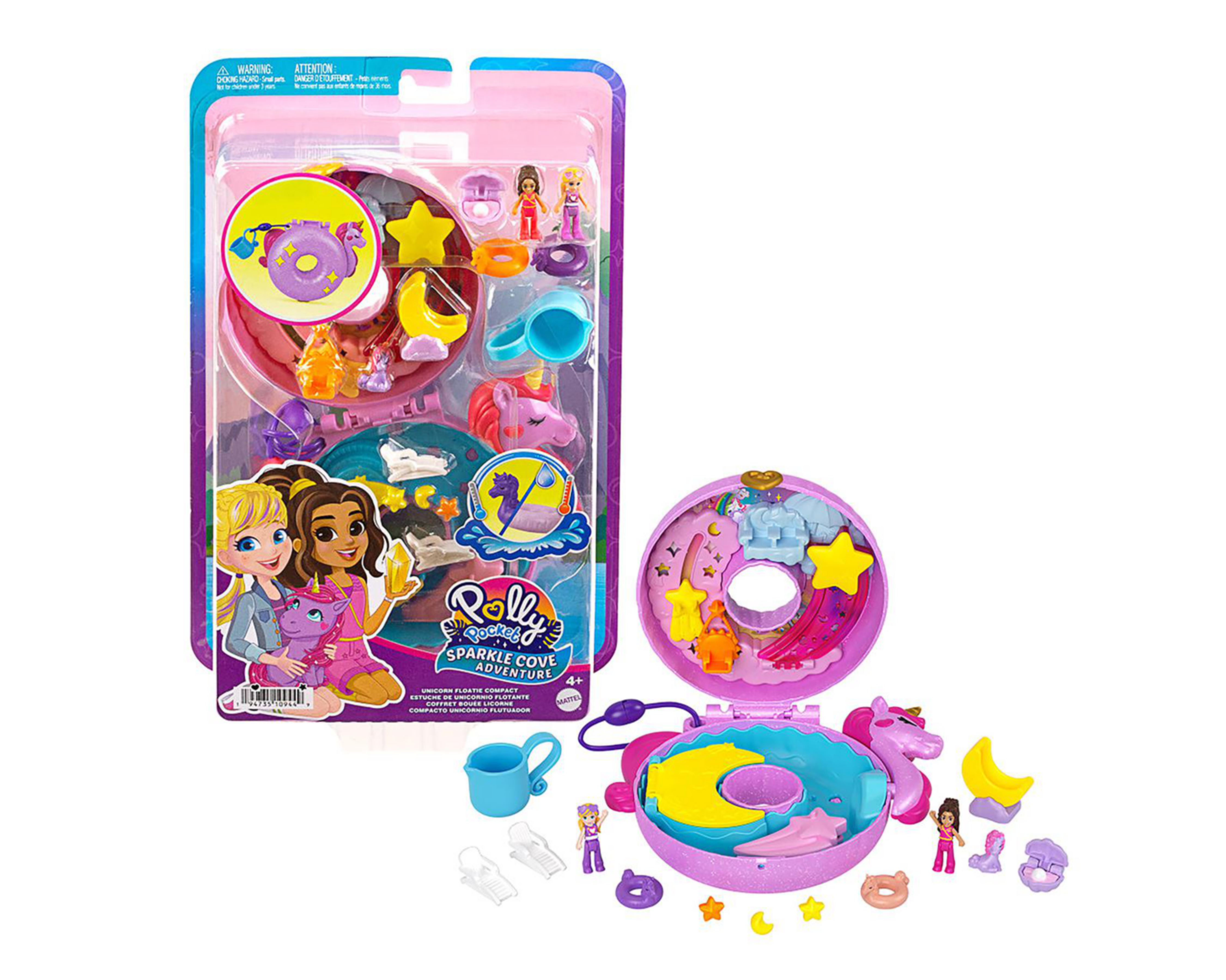 Foto 1 | Flotador de Unicornio Mattel Polly Pocket Sparkle Cove Adventure