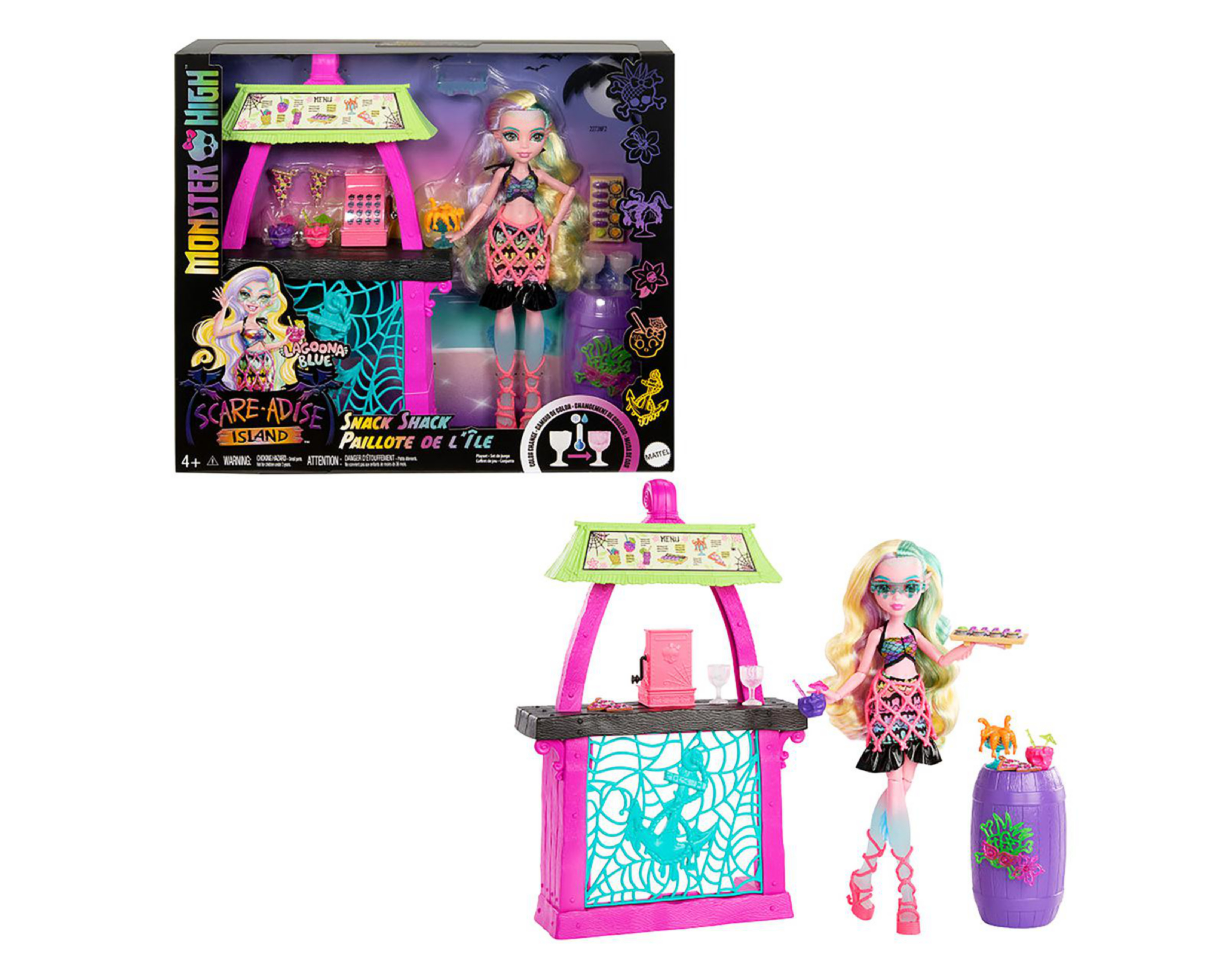 Foto 1 | Snack Shack Paillote de L'ile Mattel Monster High Lagoona Blue Scare-Adise Island