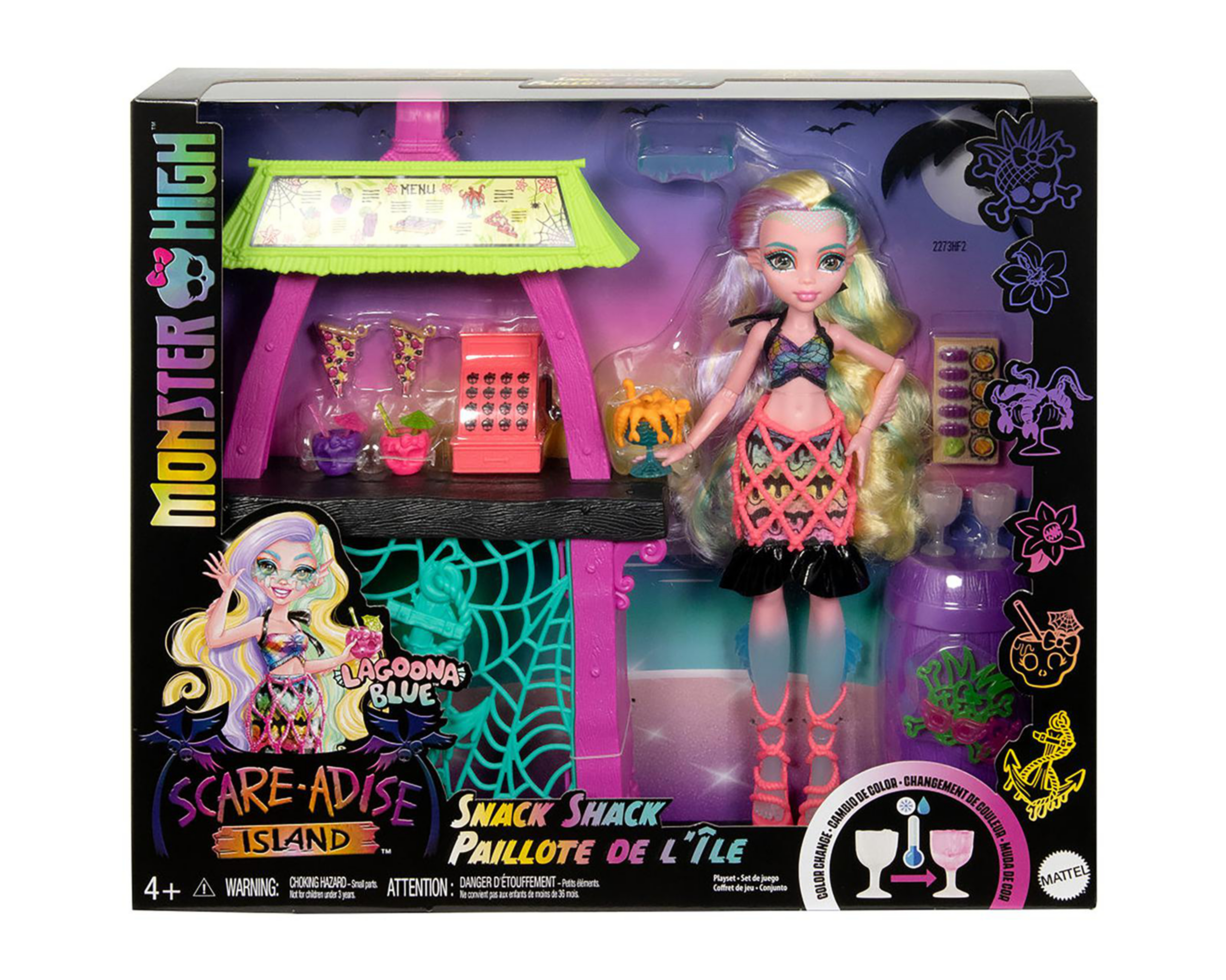 Foto 8 pulgar | Snack Shack Paillote de L'ile Mattel Monster High Lagoona Blue Scare-Adise Island