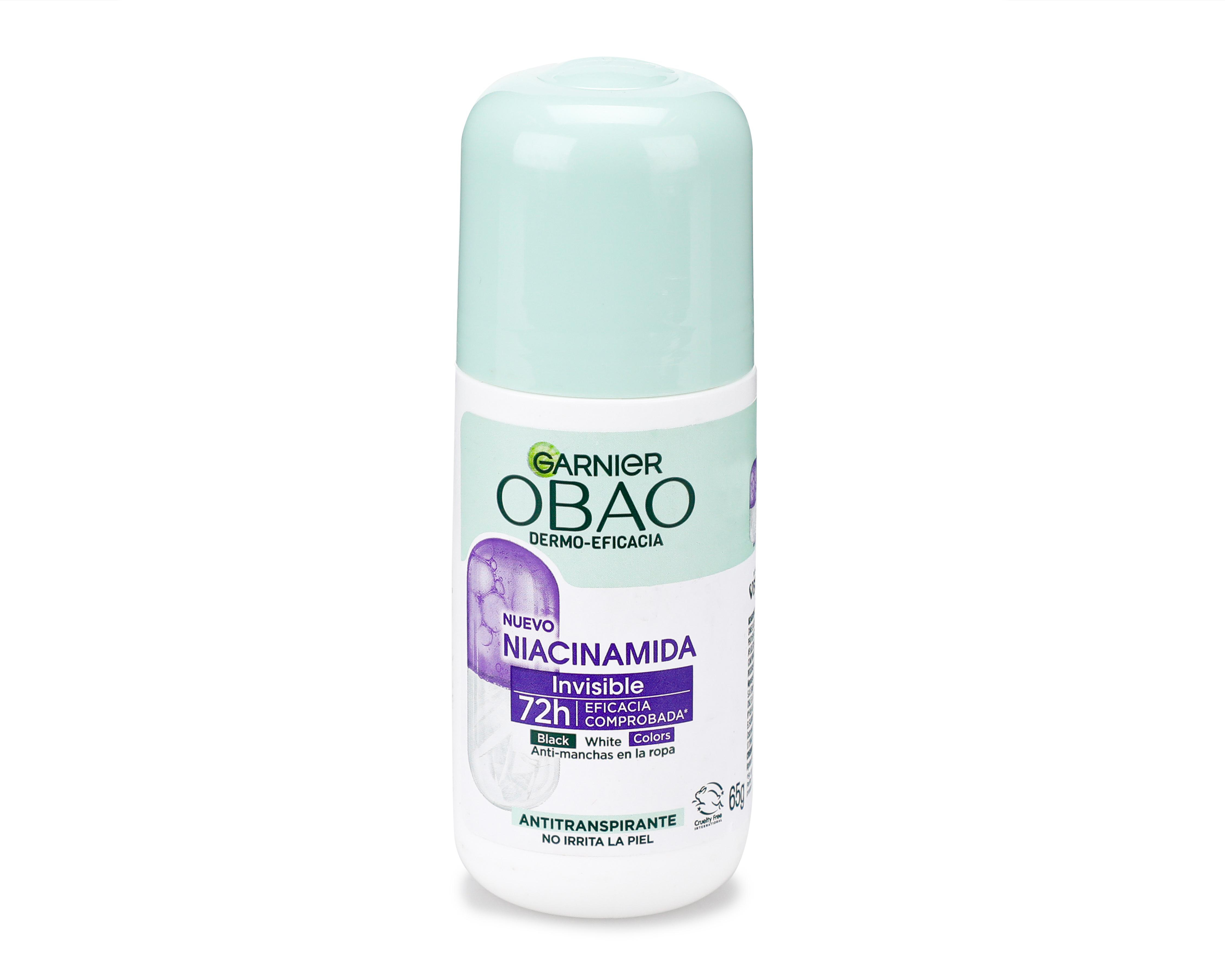 Desodorante Roll-On Garnier Obao Dermo-Eficacia Niacinamida Invisible 65 g