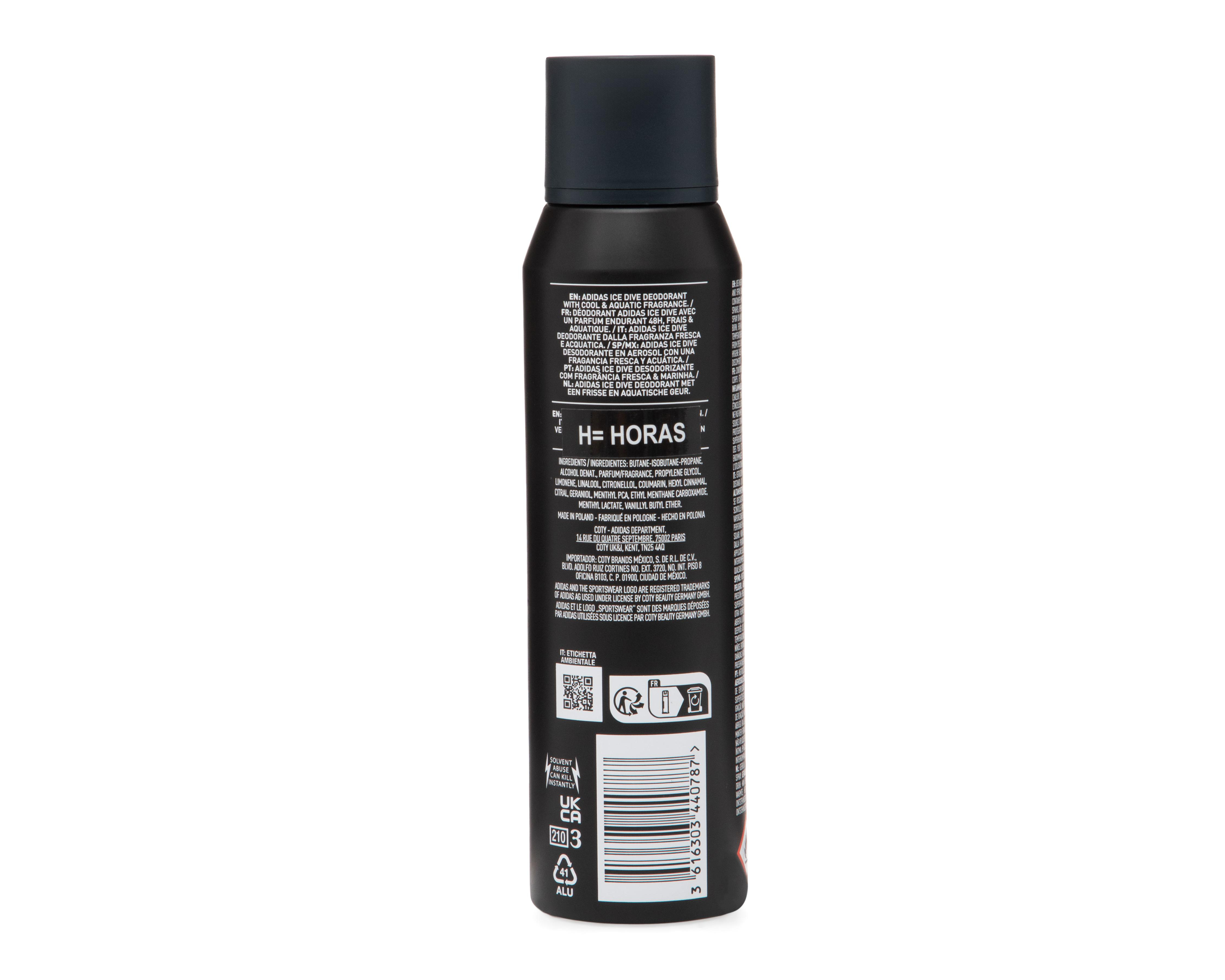 Foto 2 | Desodorante en Aerosol Adidas Ice Dive con Fragancia 150 ml