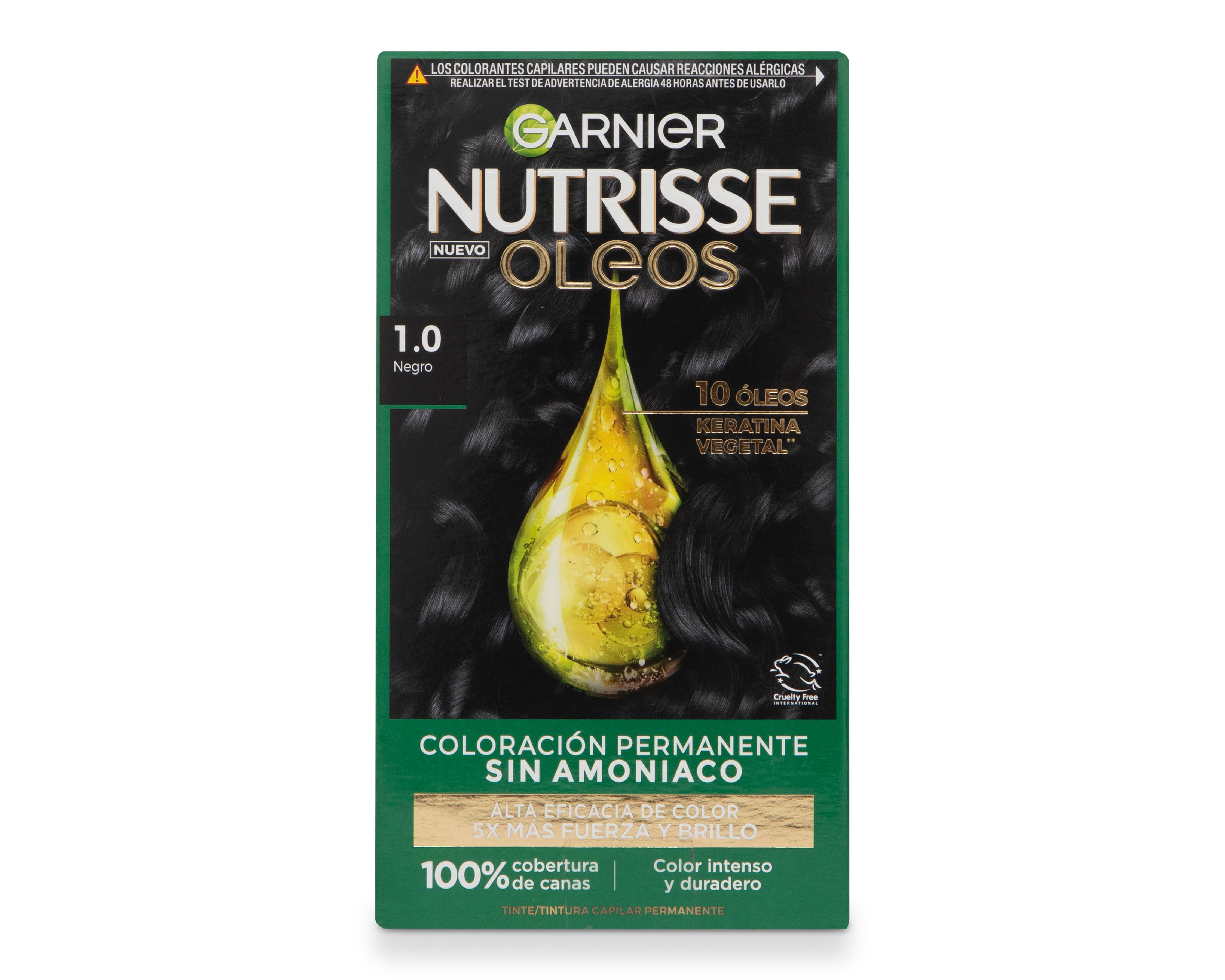 Tinte para Cabello Garnier Nutrisse Oleos 1.0 Negro $129