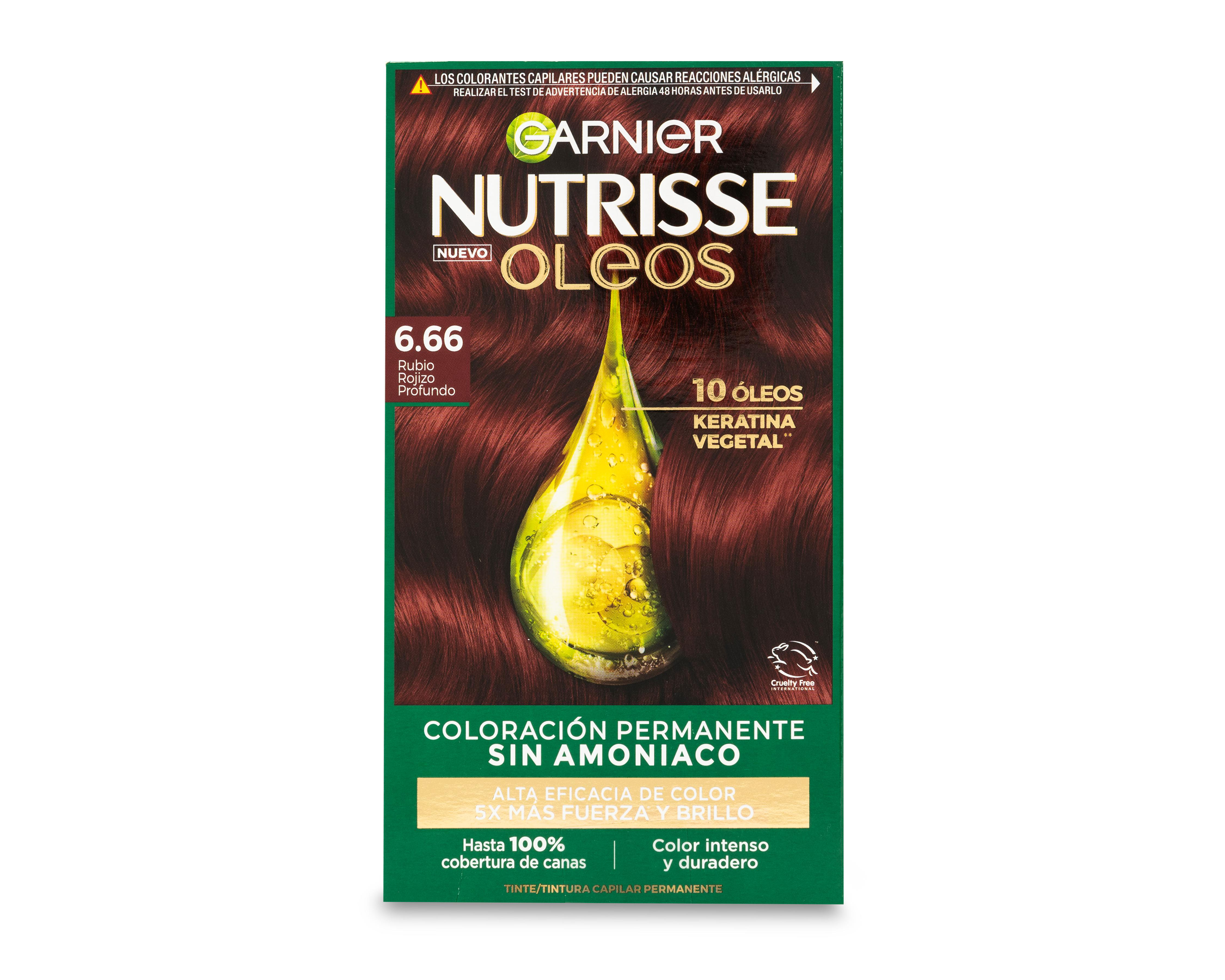 Tinte para Cabello Garnier Nutrisse 6.66 Rubio Rojizo Profundo