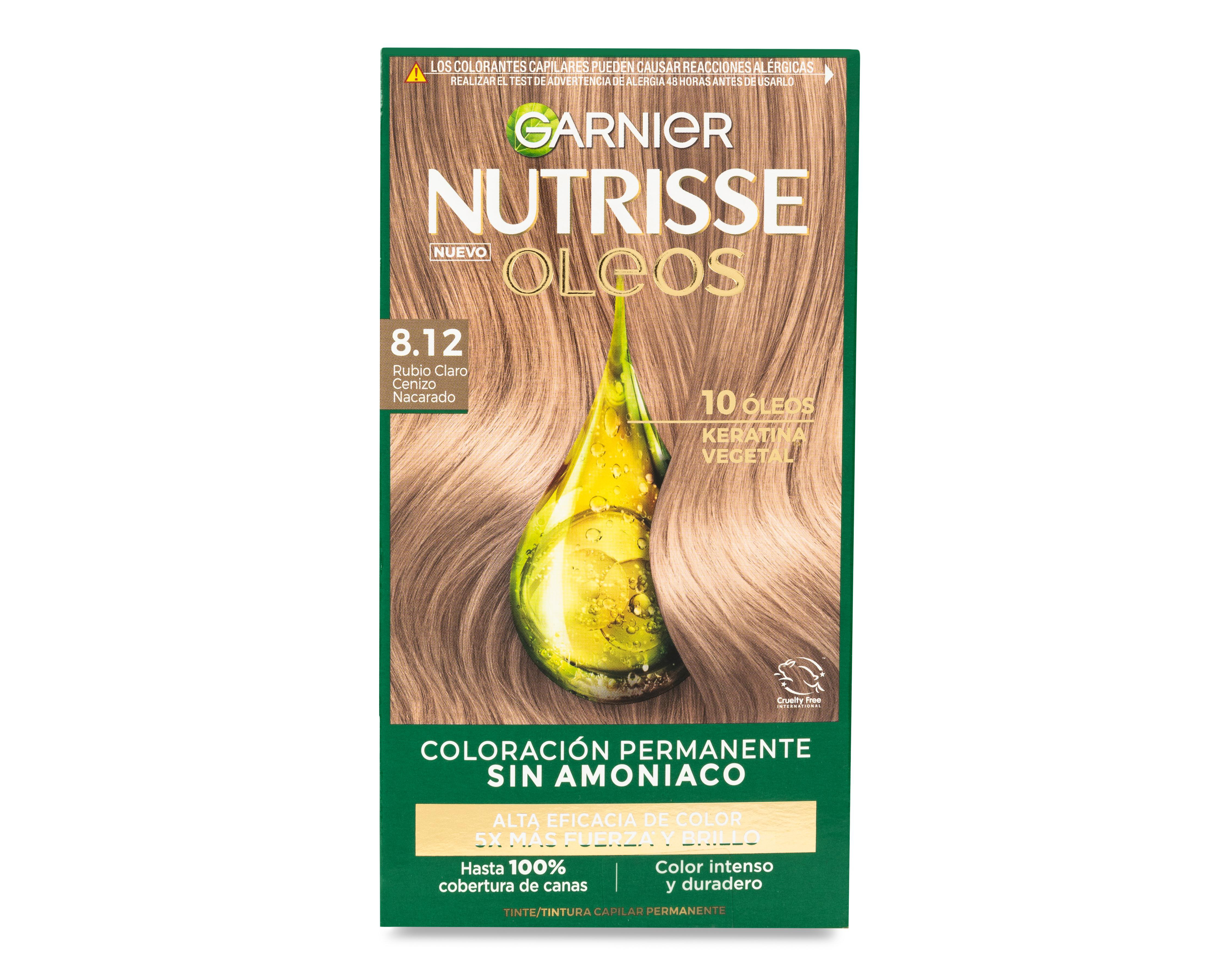 Tinte para Cabello Garnier Nutrisse Oleos Rubio Claro Cenizo Nacarado