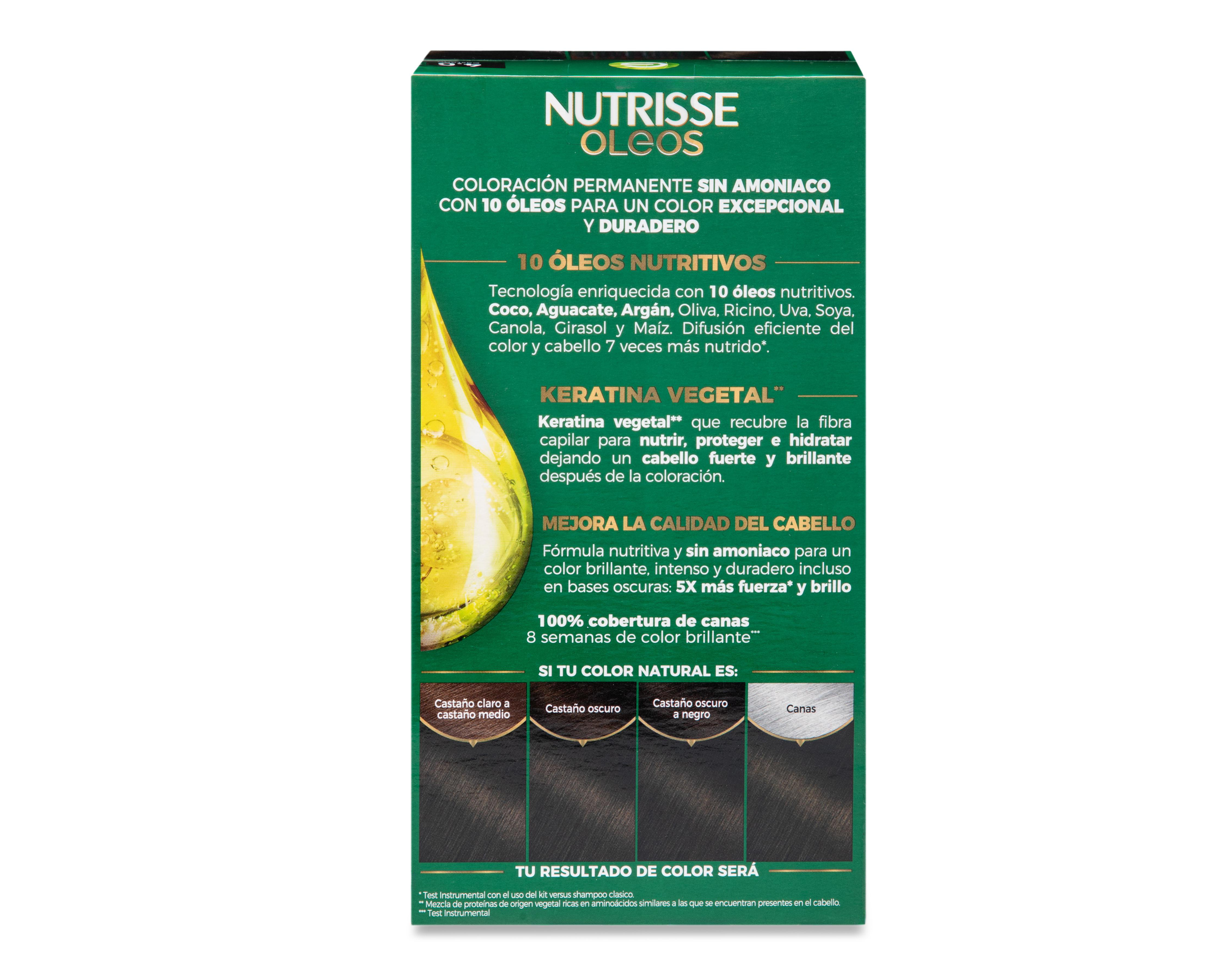 Foto 3 pulgar | Tinte para Cabello Garnier Nutrisse Oleos Castaño