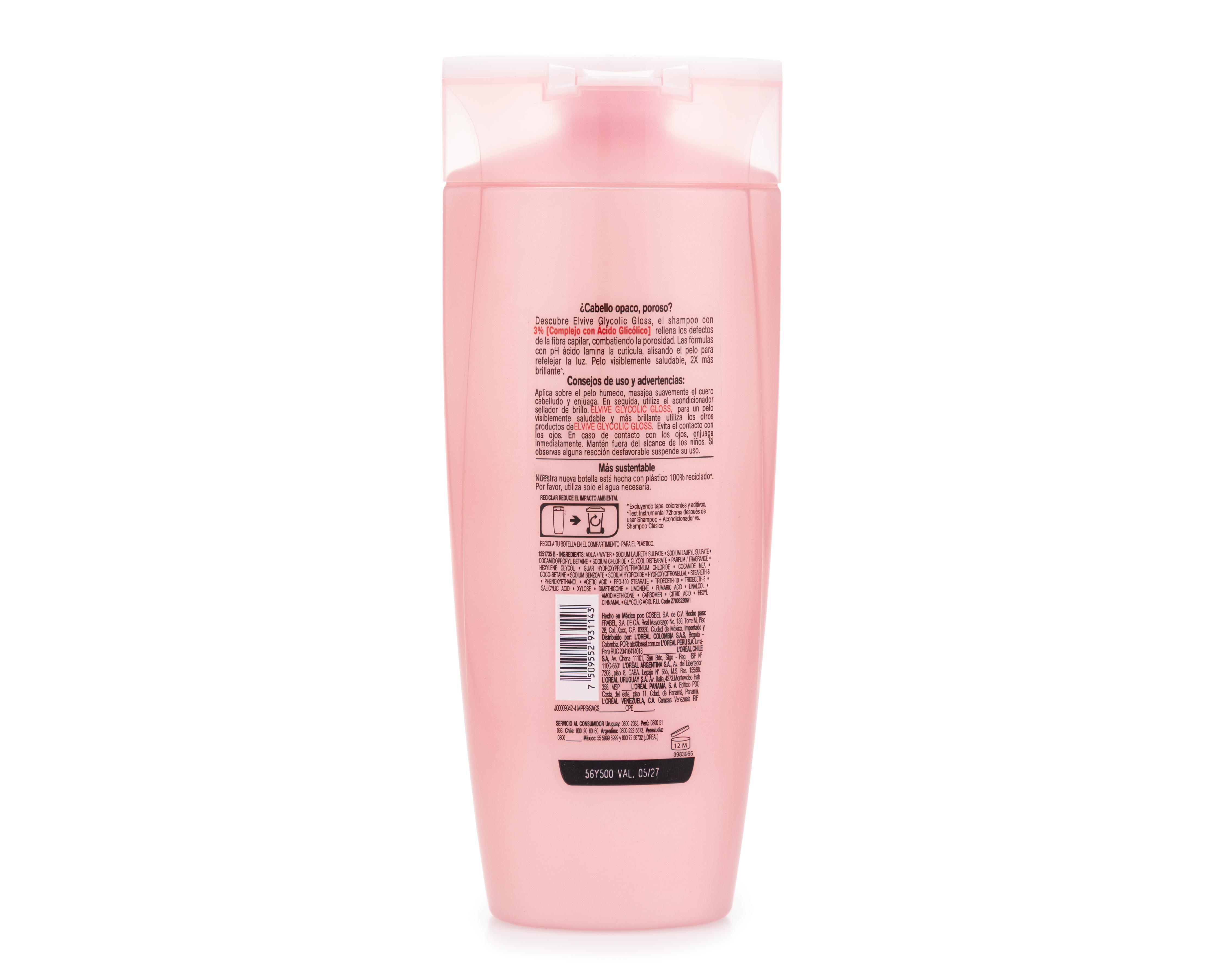 Foto 3 pulgar | Shampoo L'Oréal Elvive Cabello Brillante 370 ml