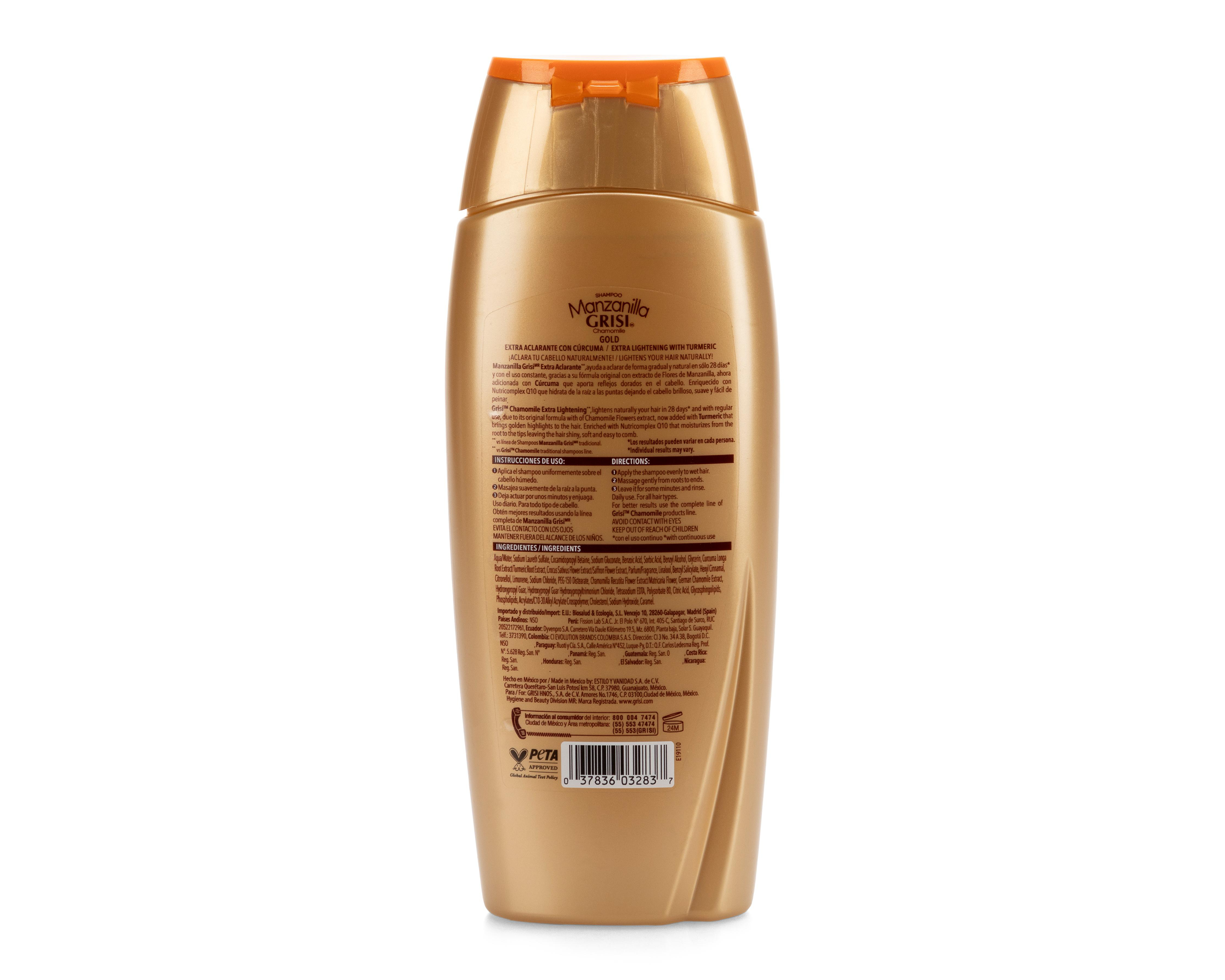 Foto 3 pulgar | Shampoo de Manzanilla Grisi Gold Extra Aclarante 400 ml