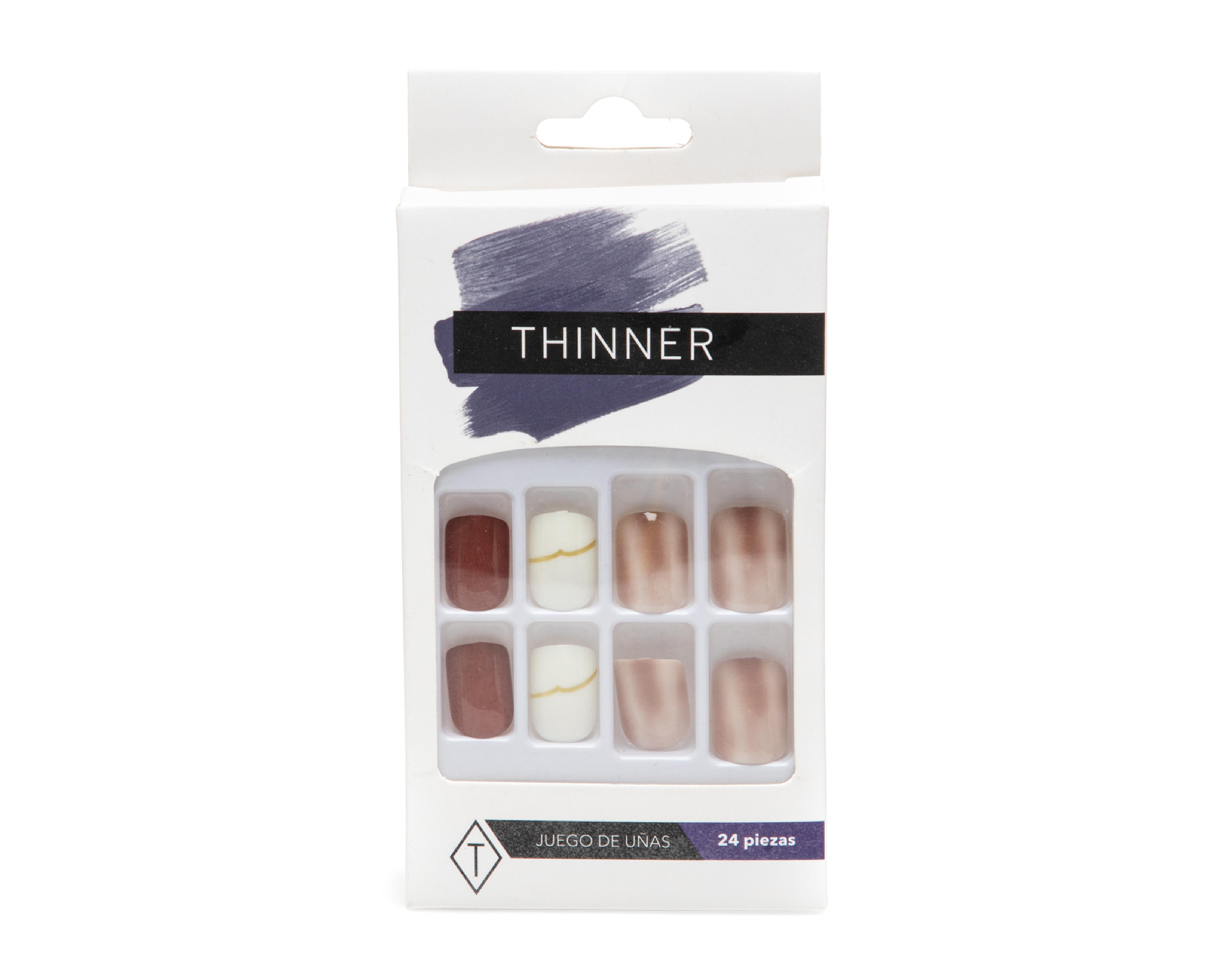 Uñas Postizas Thinner 24 Piezas