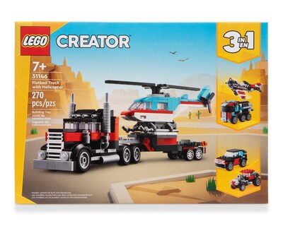 Foto 1 | LEGO Creator: Camión Plataforma con Helicóptero