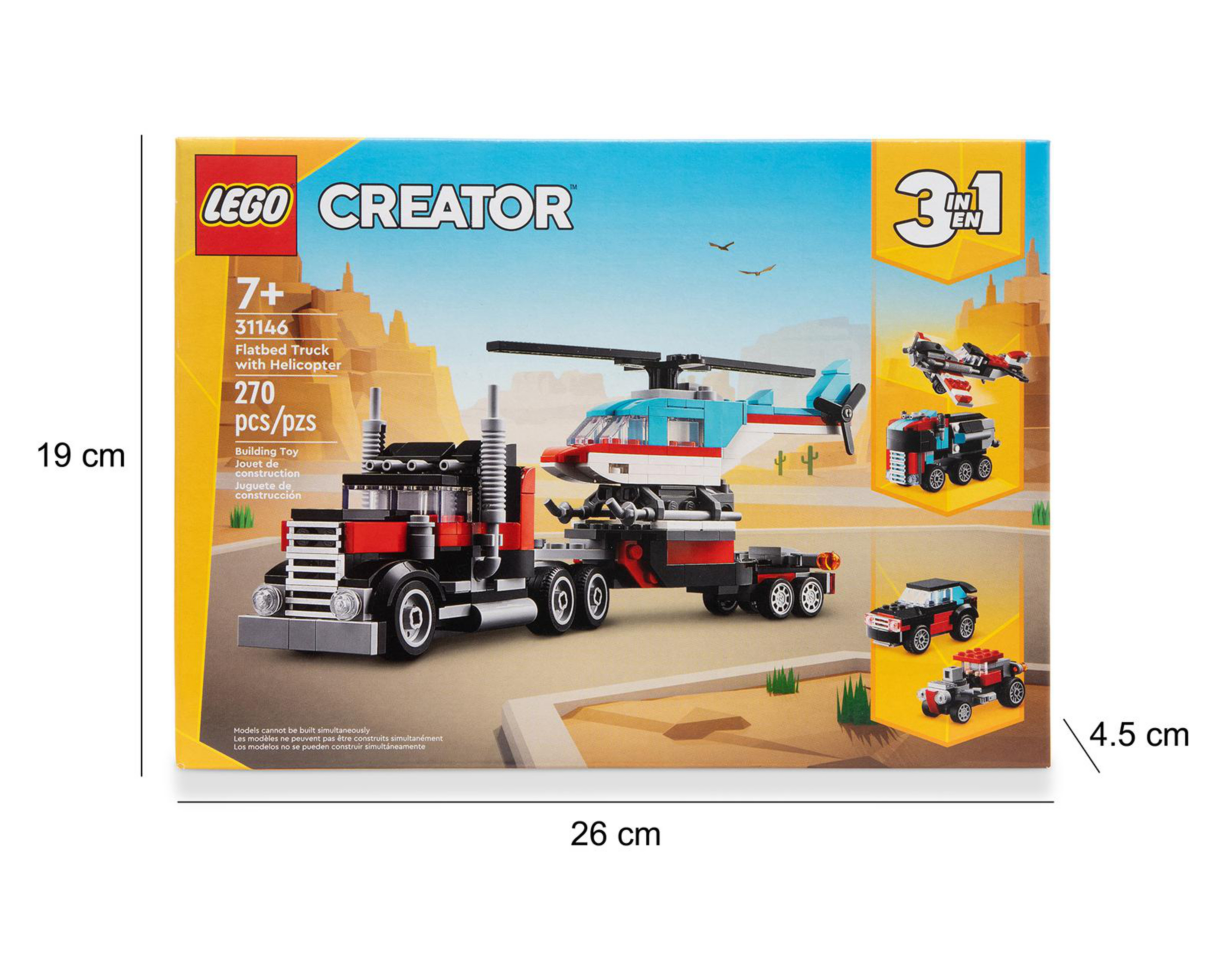 Foto 10 | LEGO Creator: Camión Plataforma con Helicóptero