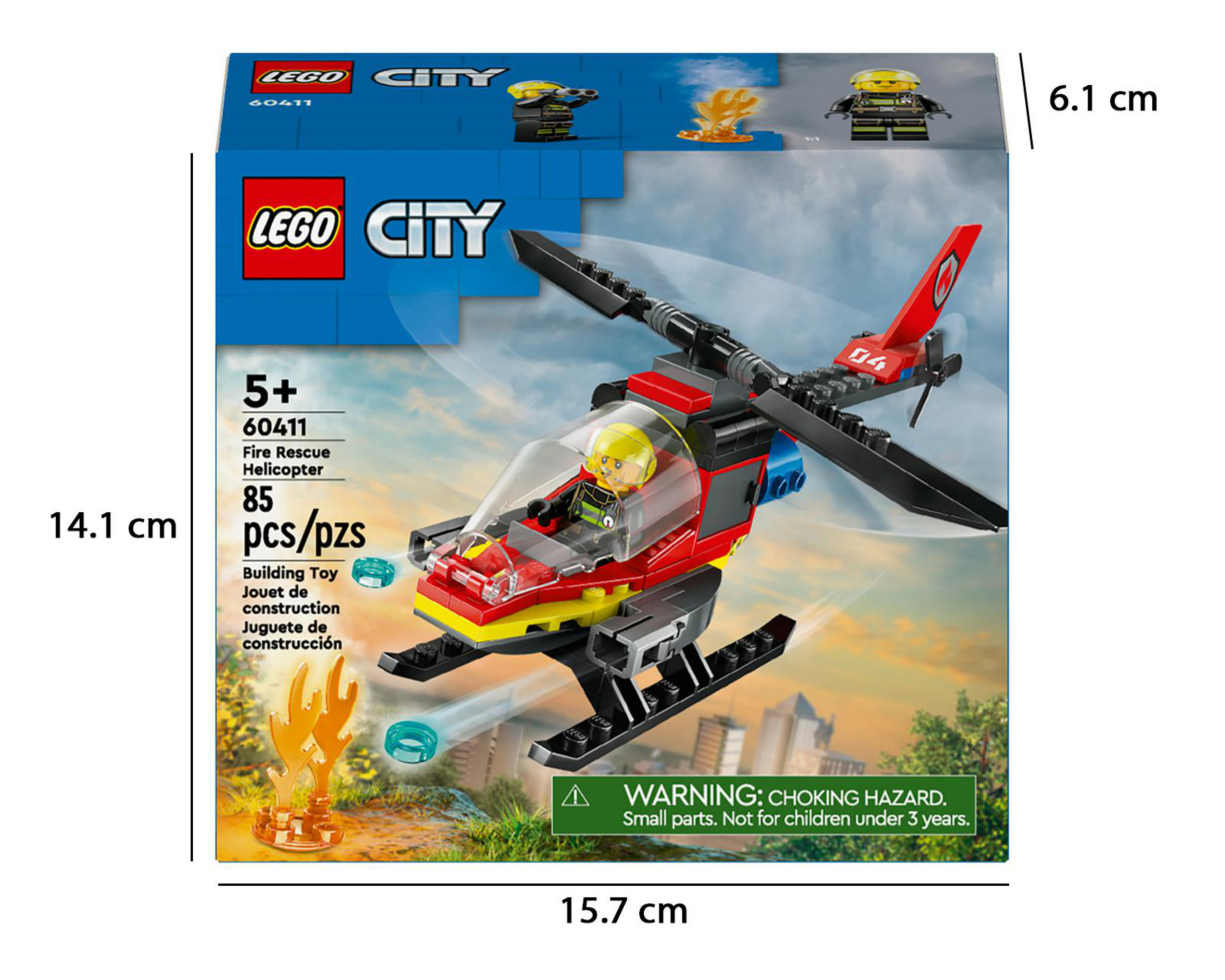 Foto 10 | Lego City: Helicóptero de Rescate de Bomberos