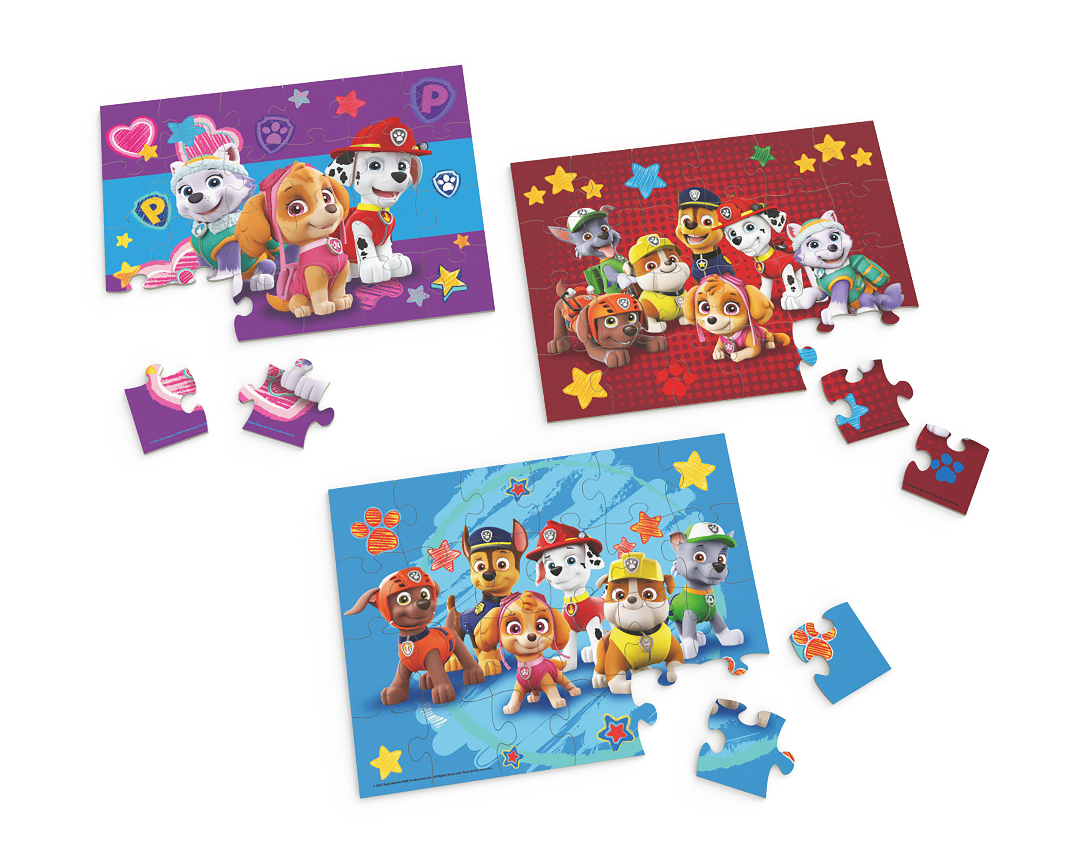 Rompecabezas Paw Patrol Spin Master 3 Set de 24 Piezas $279