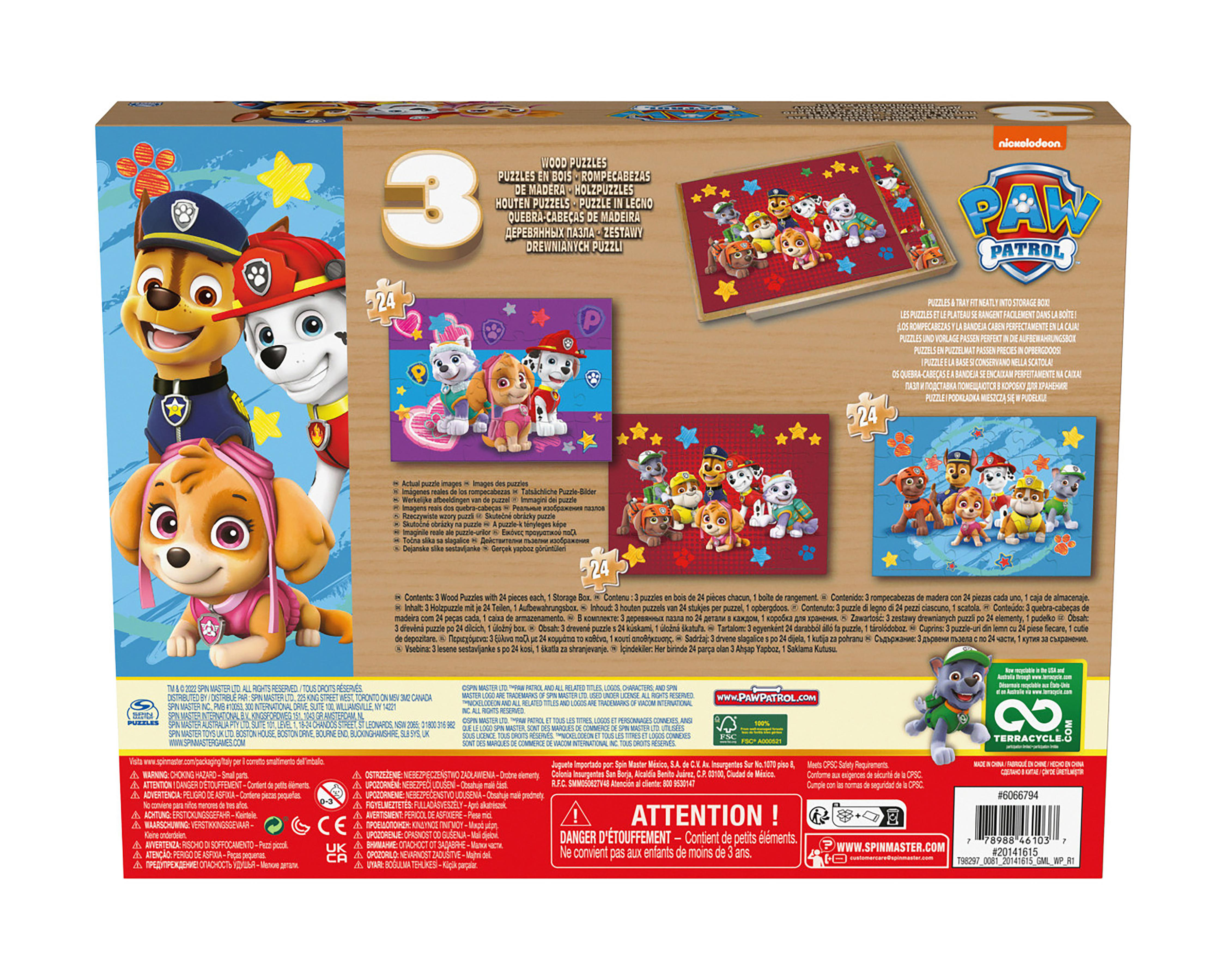 Foto 7 pulgar | Rompecabezas Paw Patrol Spin Master 3 Set de 24 Piezas