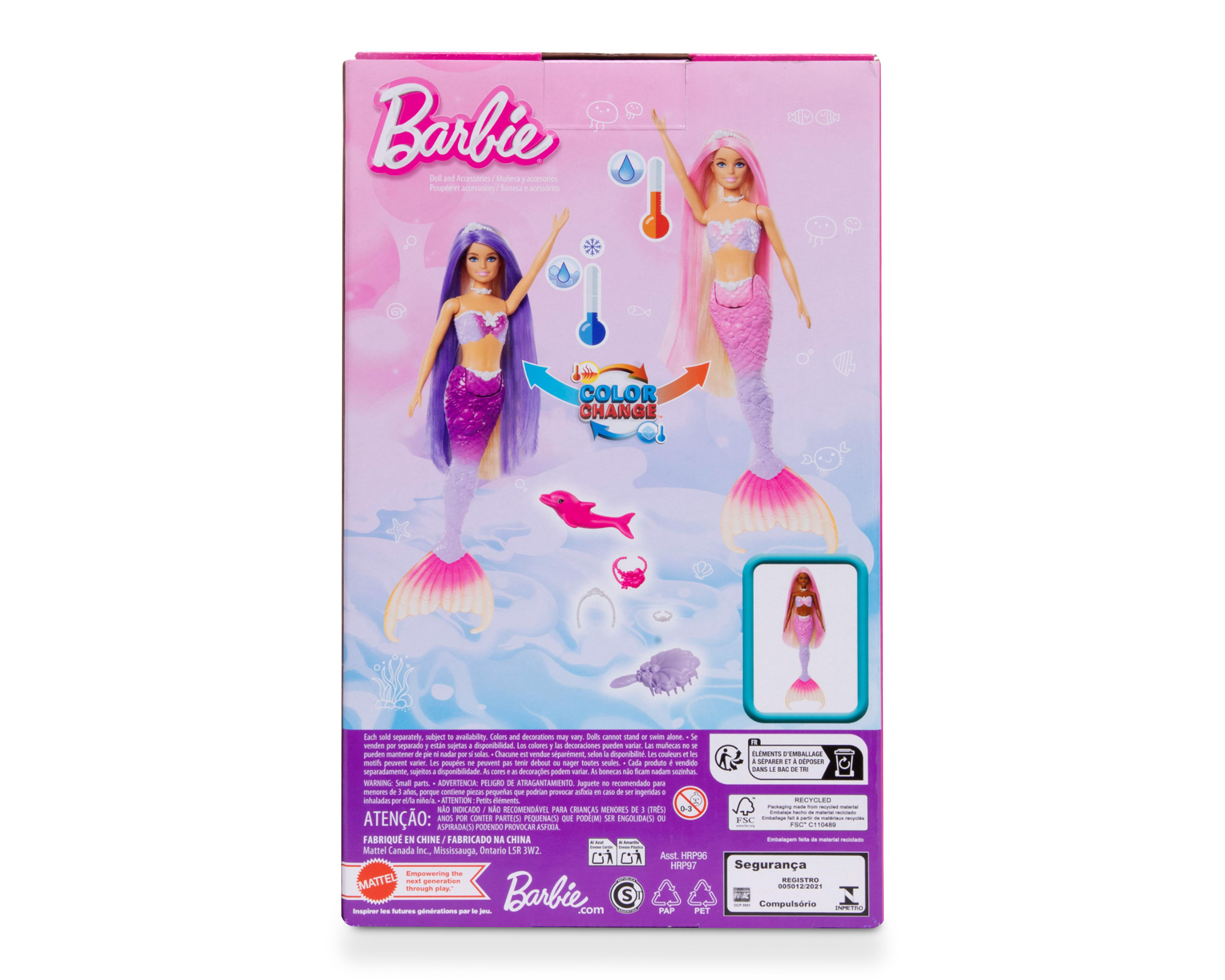 Foto 8 pulgar | Muñeca Barbie Sirena Color Change 1 Pieza al Azar