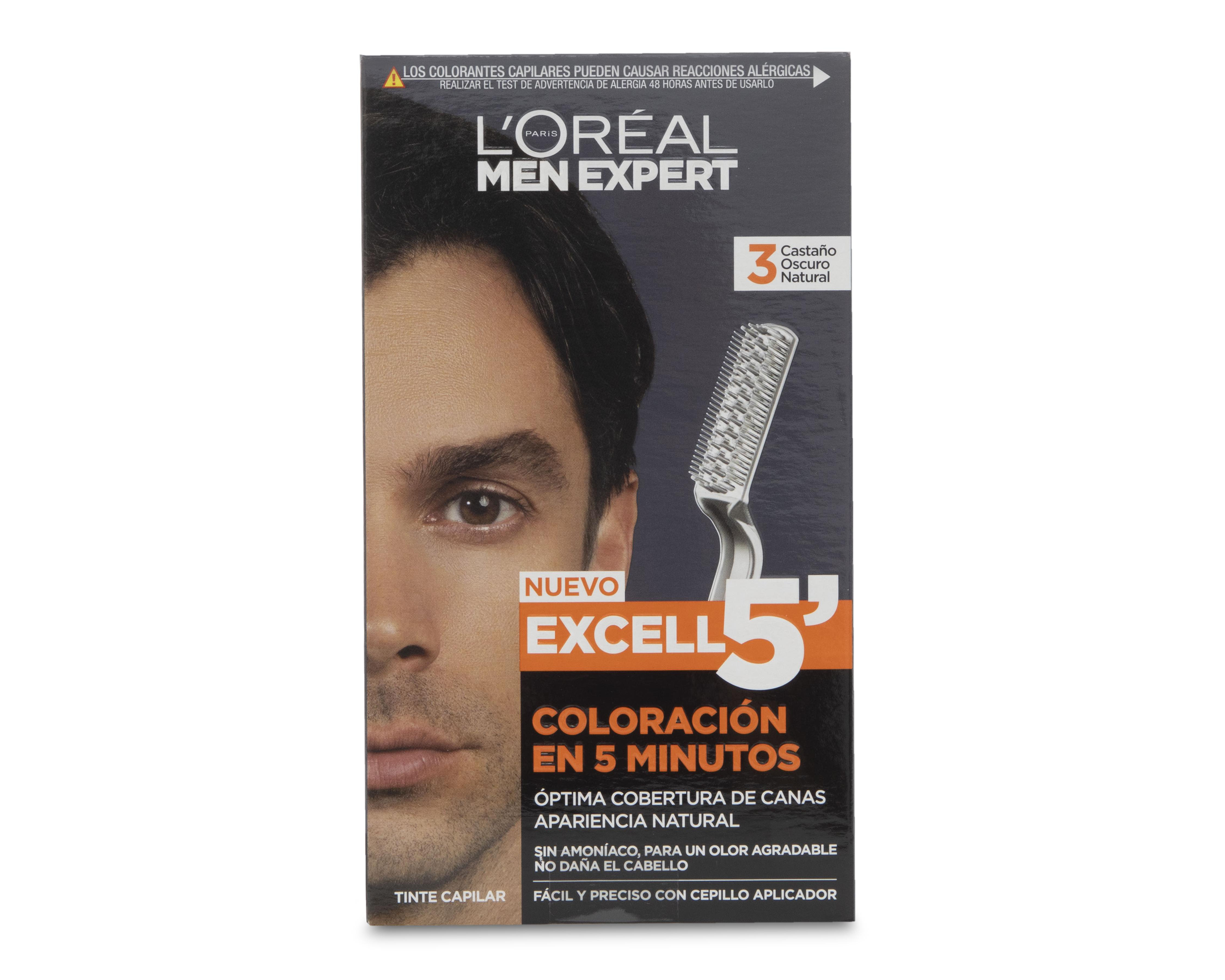 Tinte para Cabello Excell 5' L´oreal Men Expert 3 Castaño Oscuro Natural