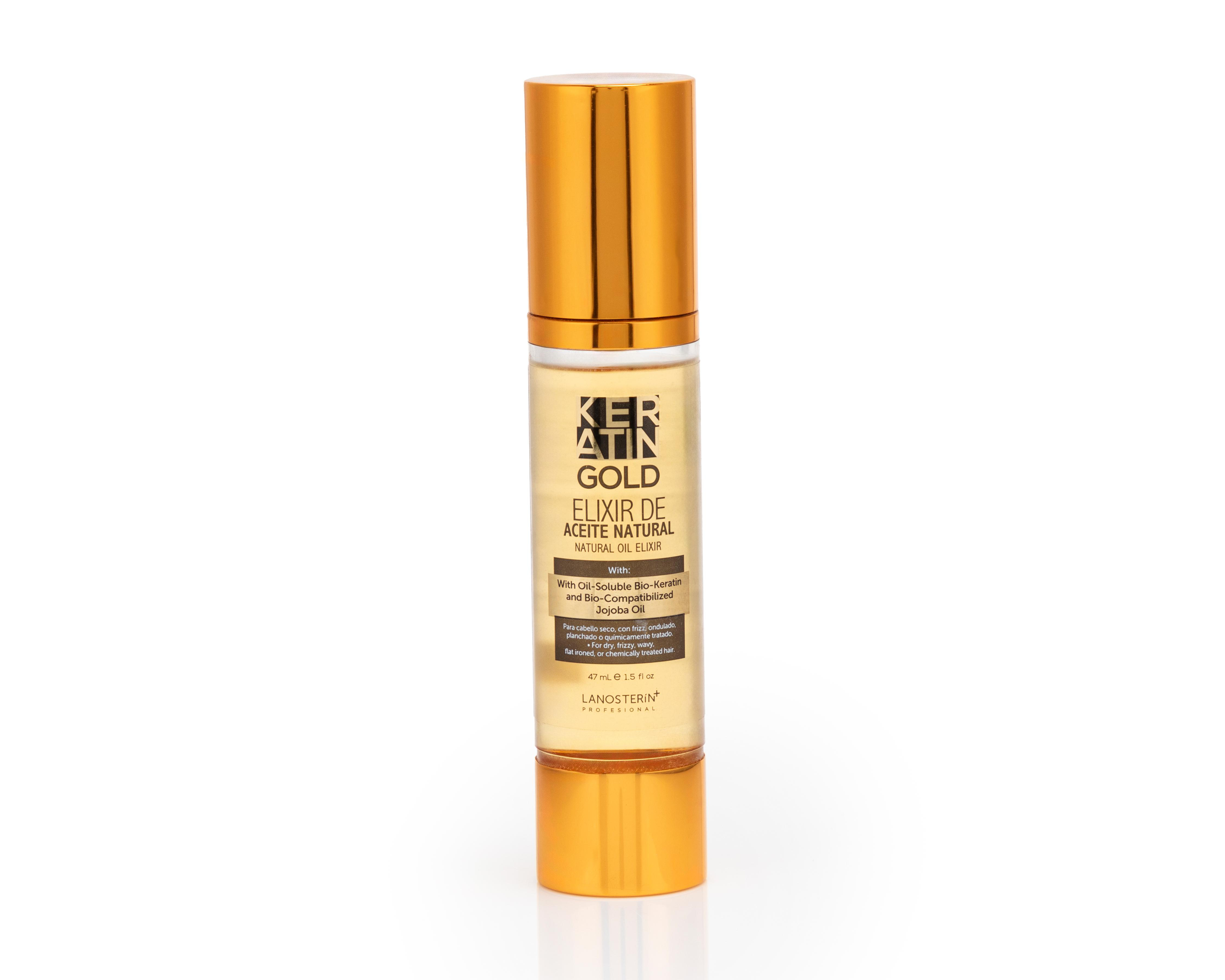 Tratamiento Capilar Lanosterín Keratin Gold Elixir de Aceite Natural 47 ml