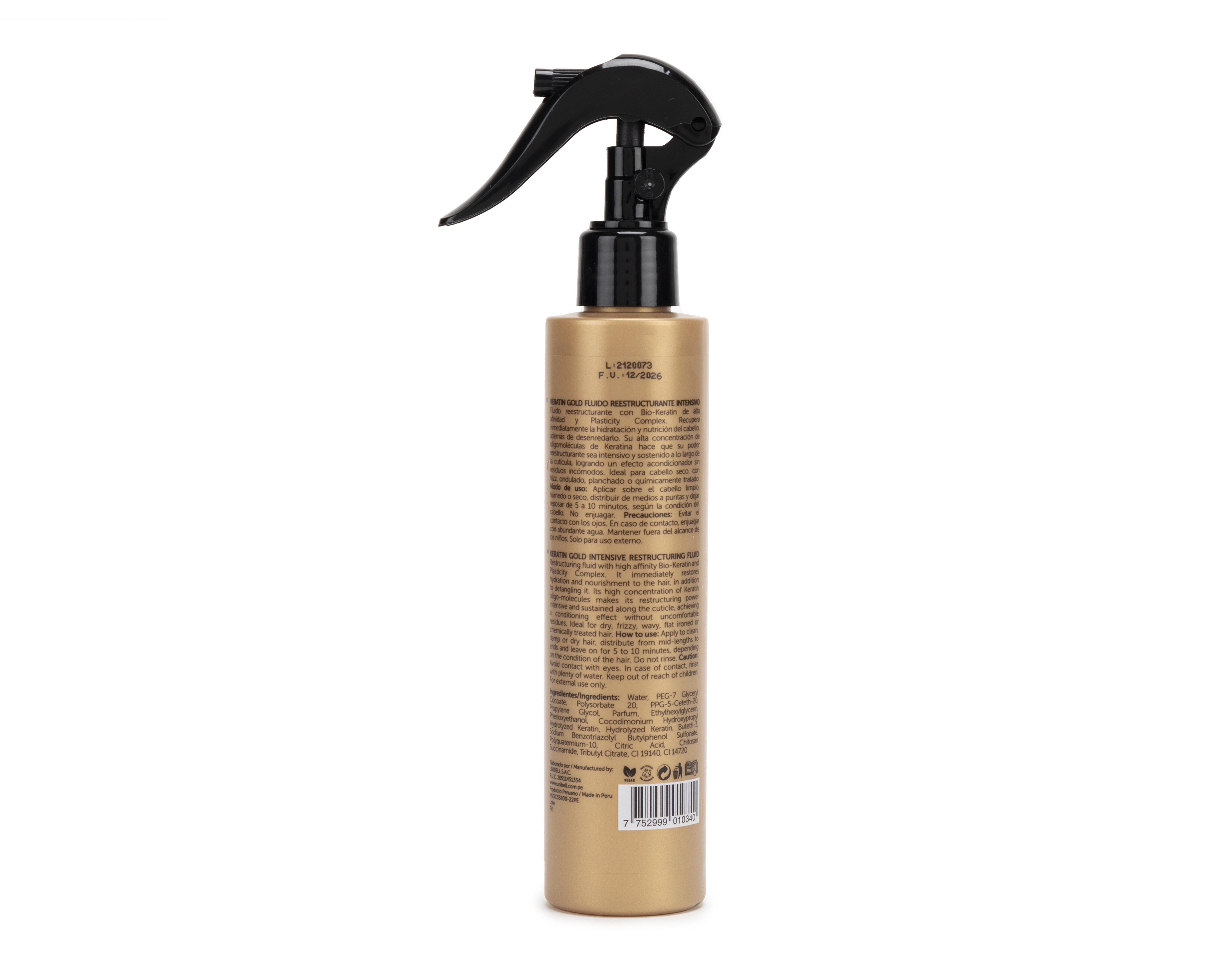 Foto 3 pulgar | Tratamiento Capilar Lanosterín Keratin Gold Reestructurante Intensivo 200 ml