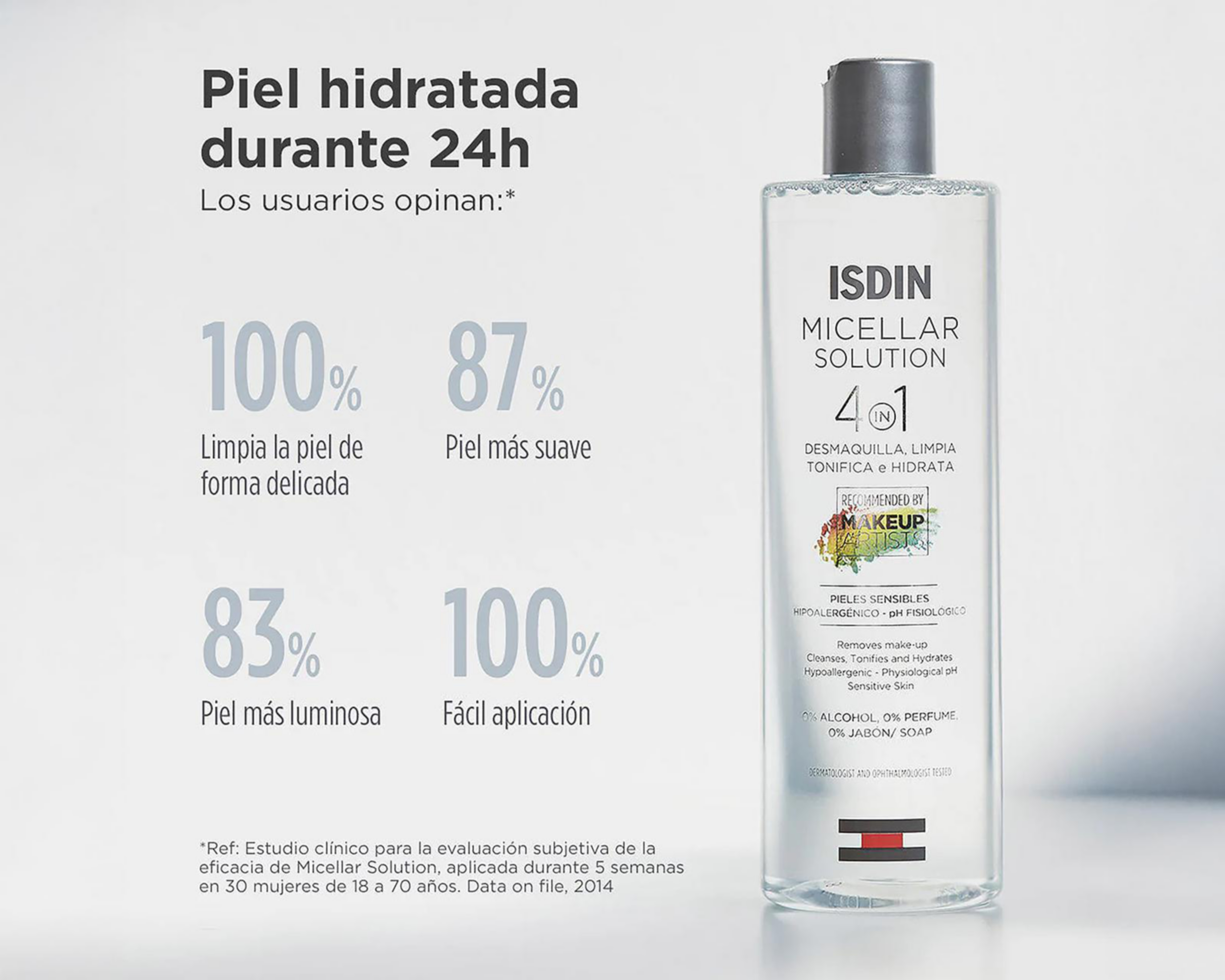 Foto 5 pulgar | Agua Miscelar 4 en 1 Isdin Solution 400 ml