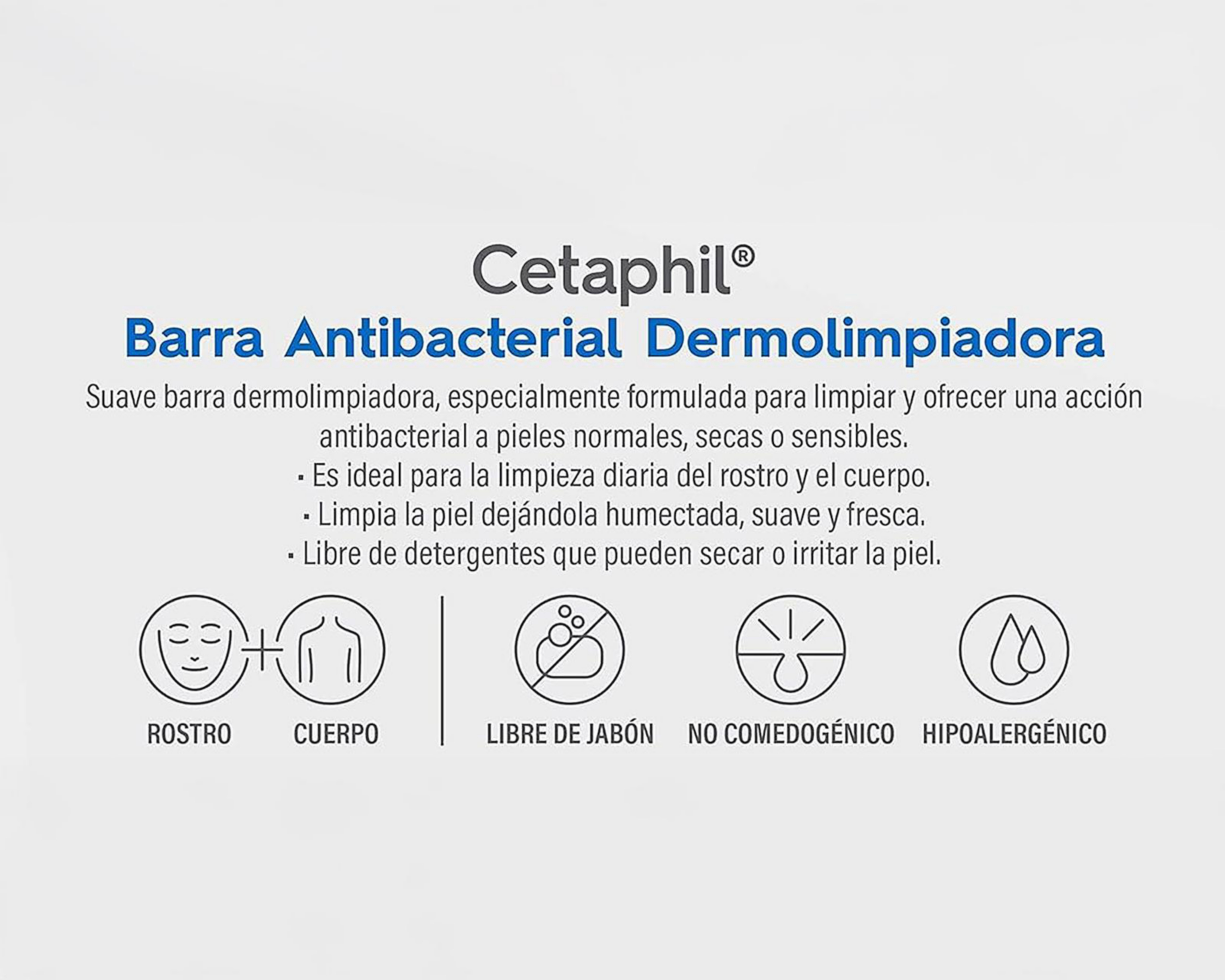 Foto 4 pulgar | Barra Antibacterial Dermolimpiadora Cetaphil 127 g