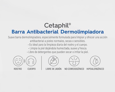 Foto 3 | Barra Antibacterial Dermolimpiadora Cetaphil 127 g