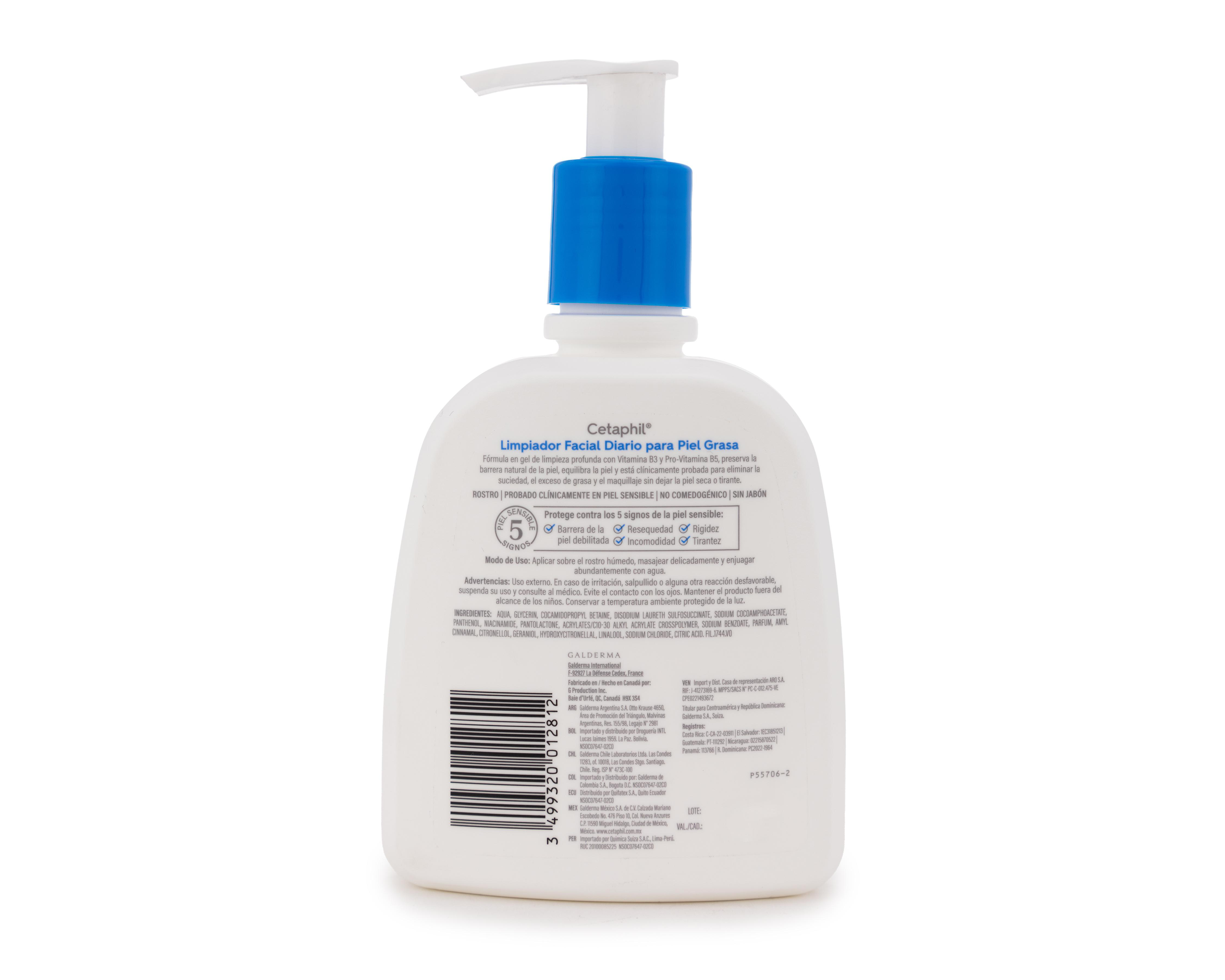 Foto 3 pulgar | Limpiador Facial para Piel Grasa Cetaphil 237 ml