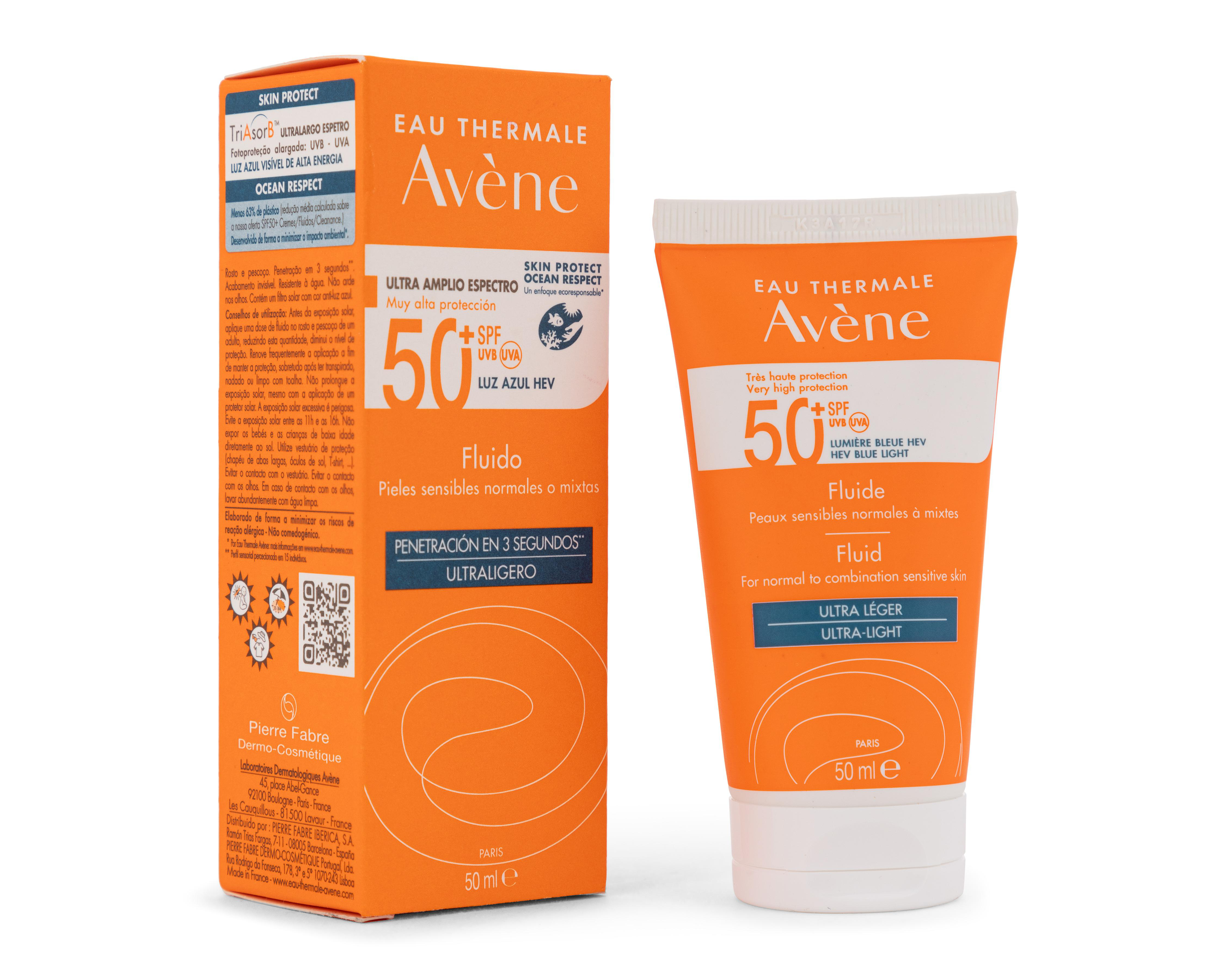 Protector Solar FPS 50+ Avène Fluido Solar 50 ml