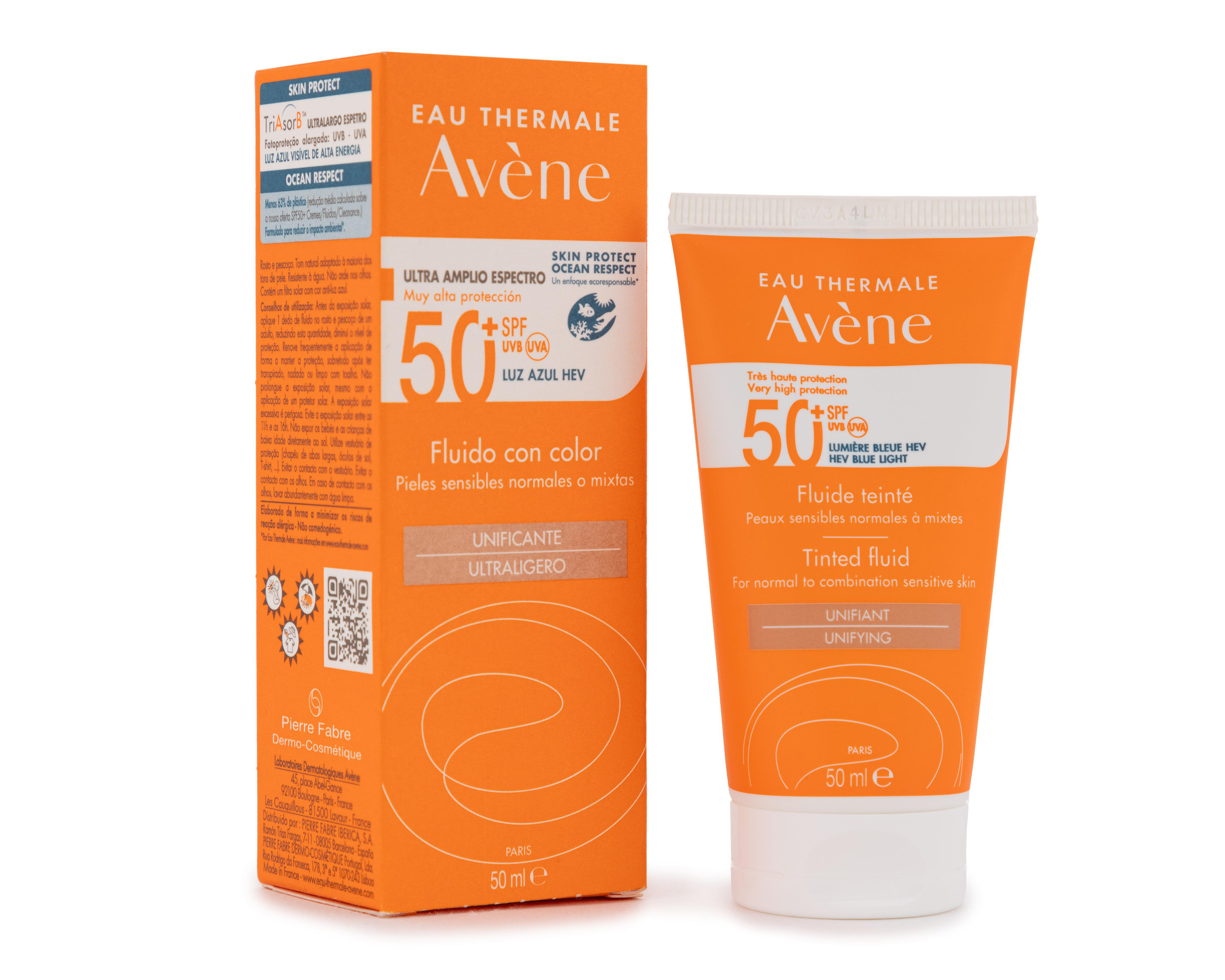 Protector Solar FPS 50+ Avène Fluido Solar con Color 50 ml