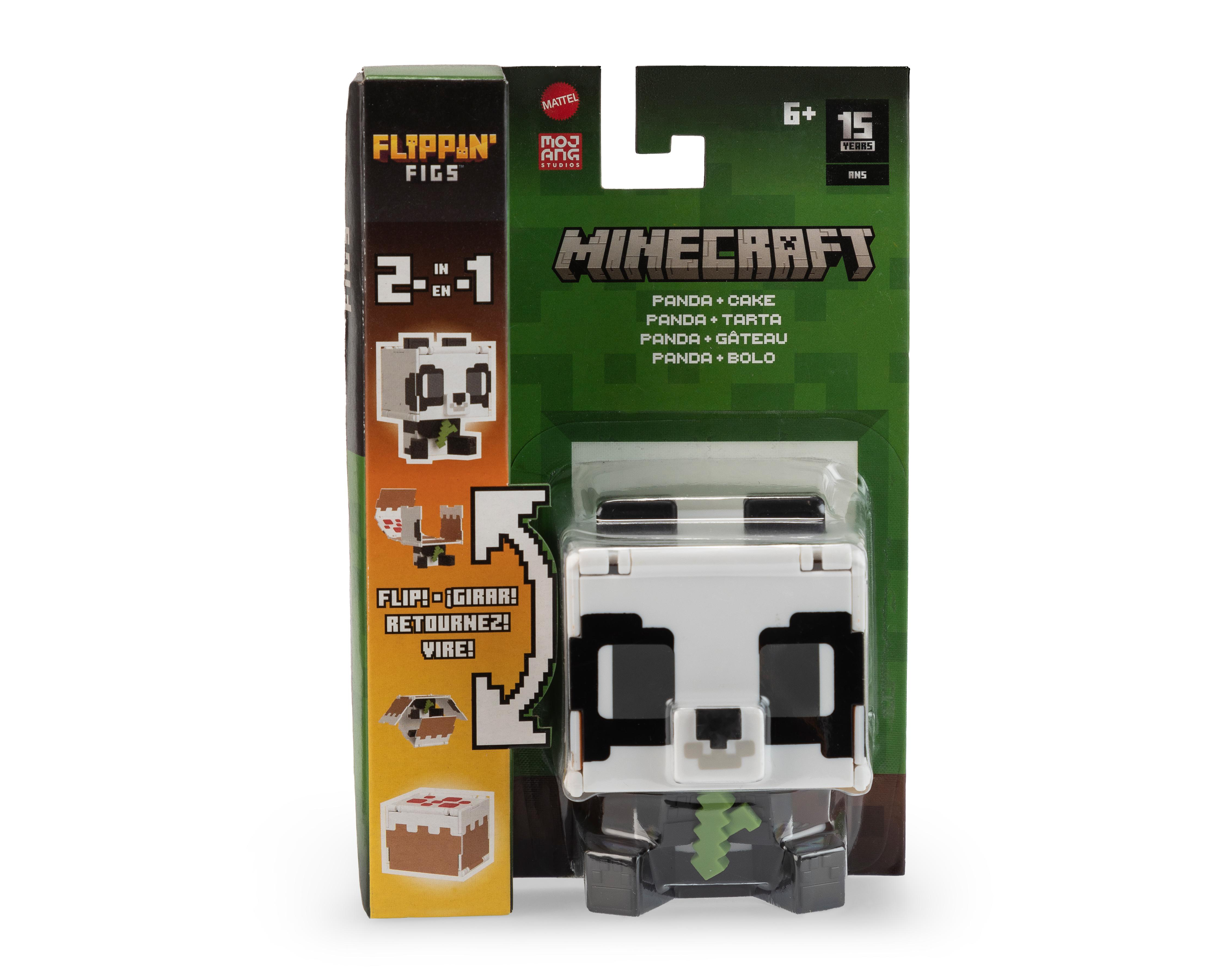 Figura Flippin' Figs Minecraft Mattel Panda + Pastel