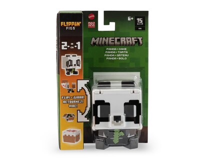 Foto 1 | Figura Flippin' Figs Minecraft Mattel Panda + Pastel