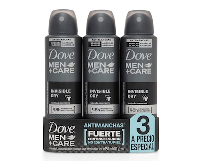 Foto 1 | Desodorante en Aerosol Dove Men+Care Invisible Dry 3 Piezas