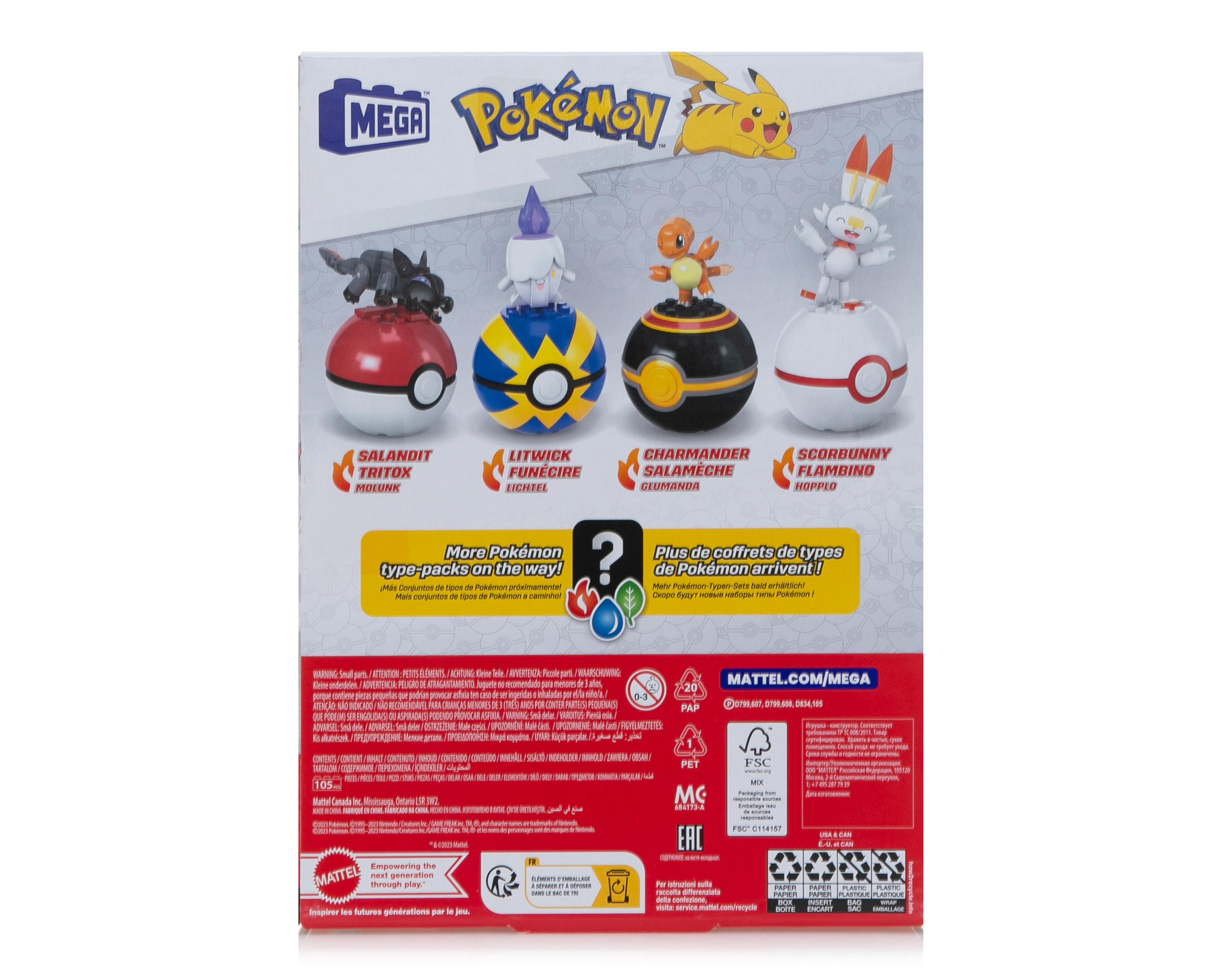 Foto 2 | Juego de Pokebolas de Fuego Mega Construx 105 Piezas