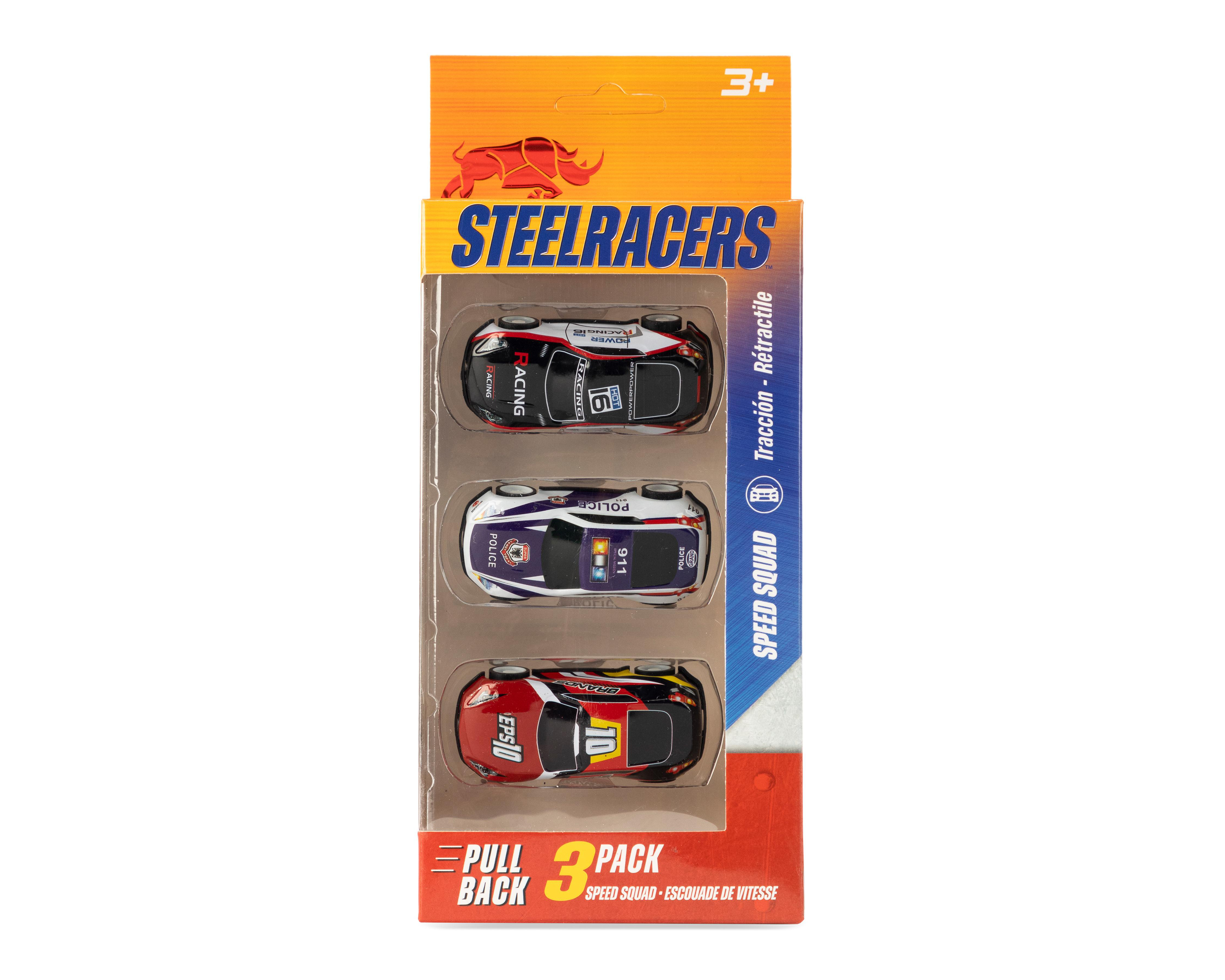 Foto 2 pulgar | Carros Steelracers 3 Piezas