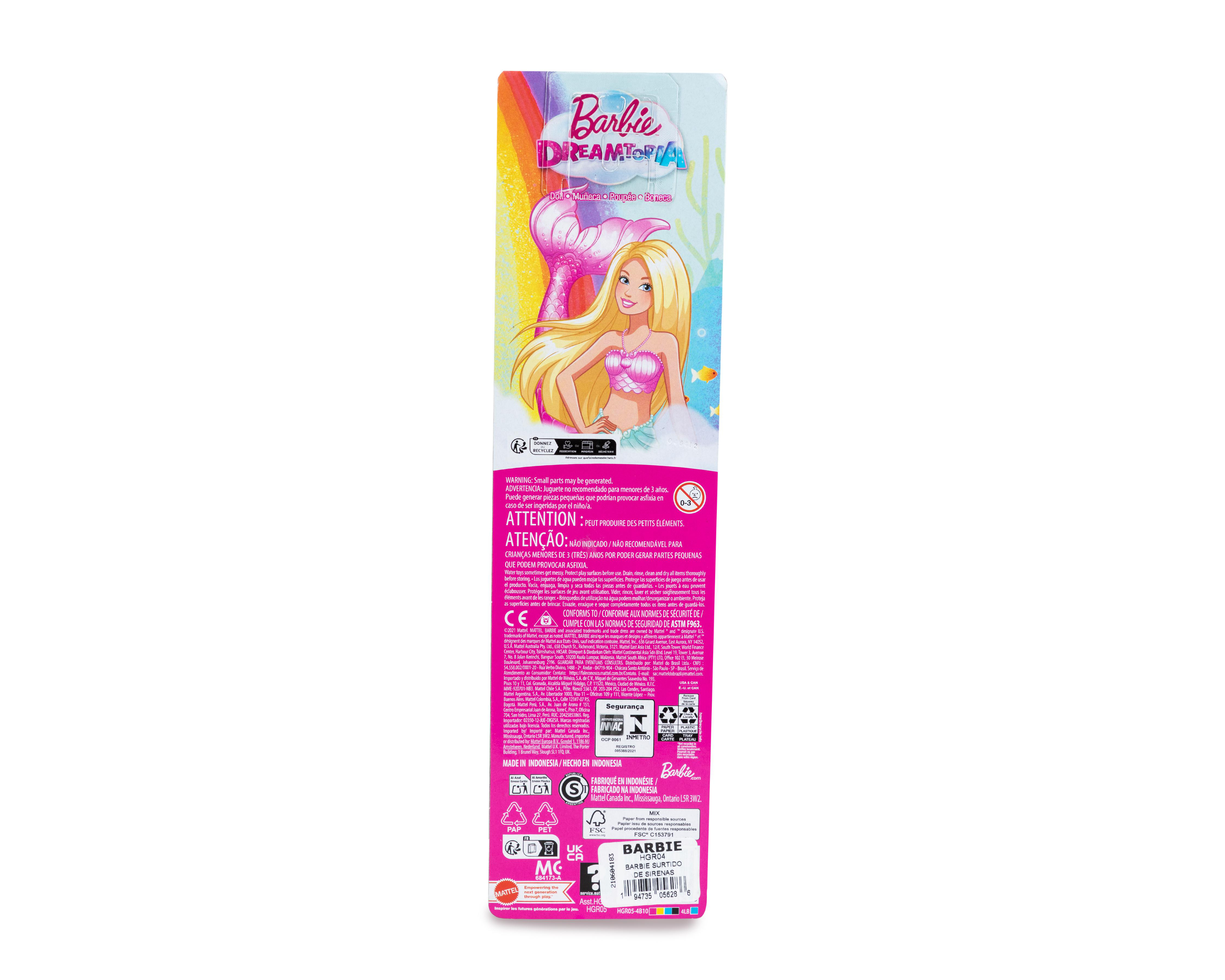 Foto 3 pulgar | Barbie Sirena Dreamtopia