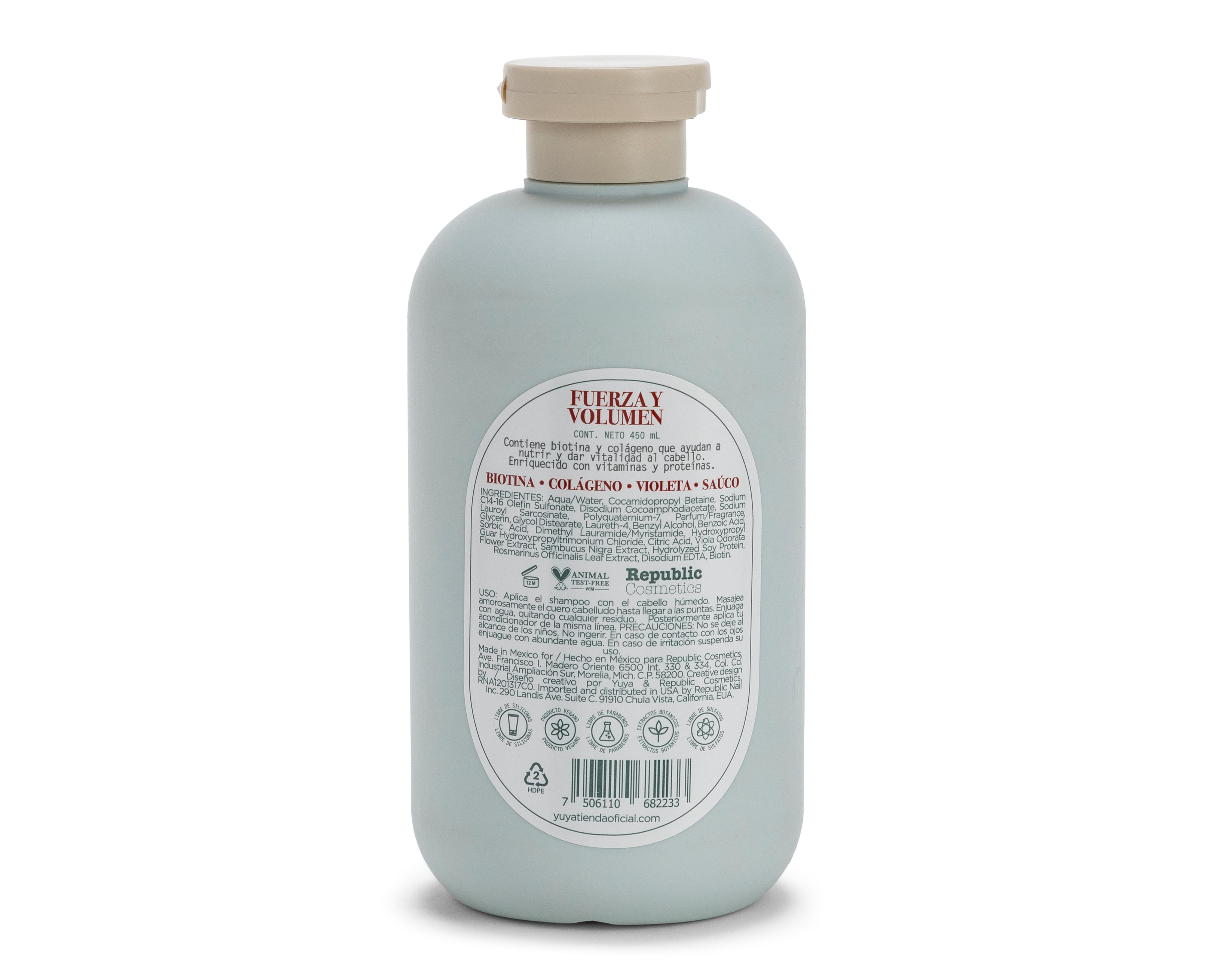 Foto 3 pulgar | Shampoo Yuya Fuerza y Volumen 450 ml