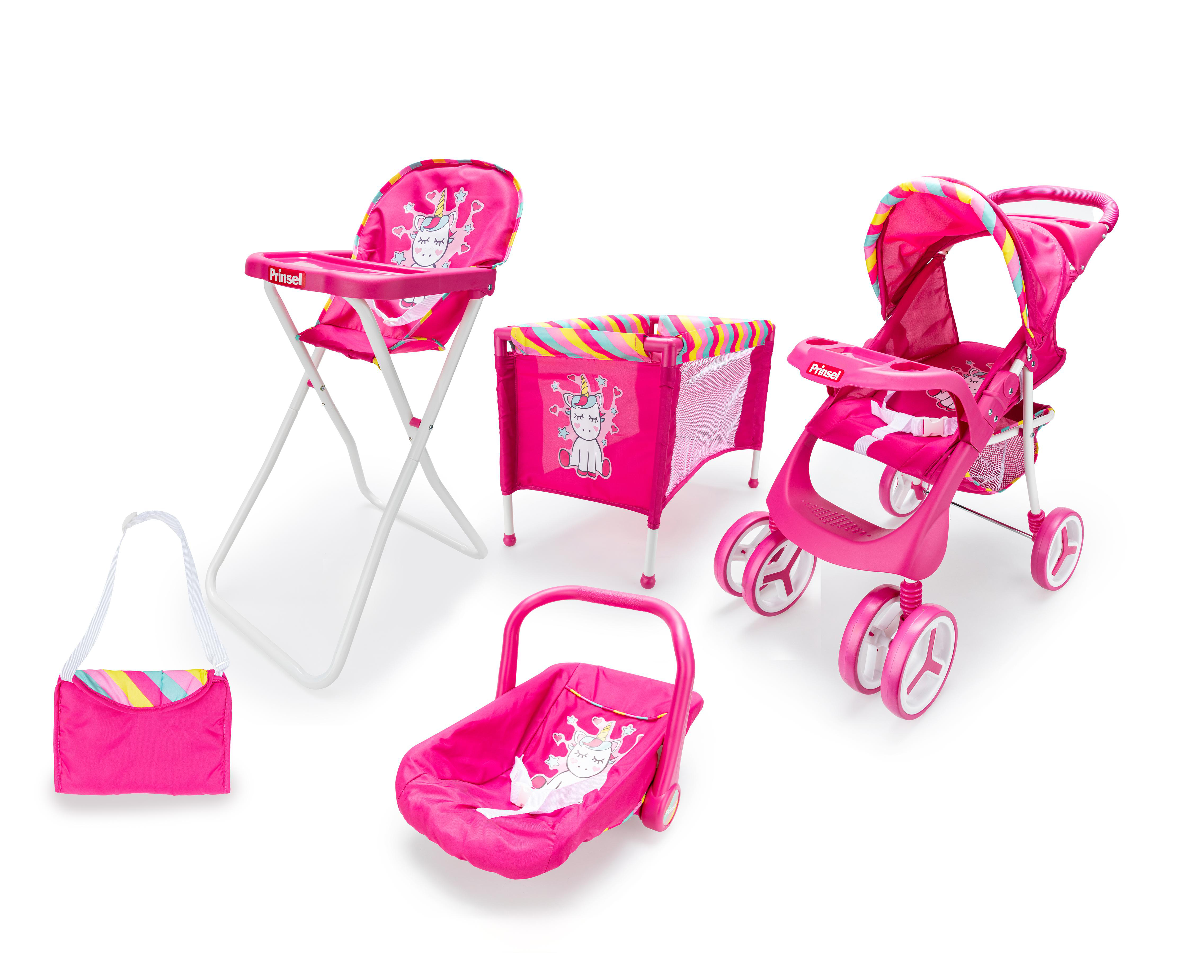 Set de Carriola para Muñecas Prinsel Maxi Doll Unicornio $1,819