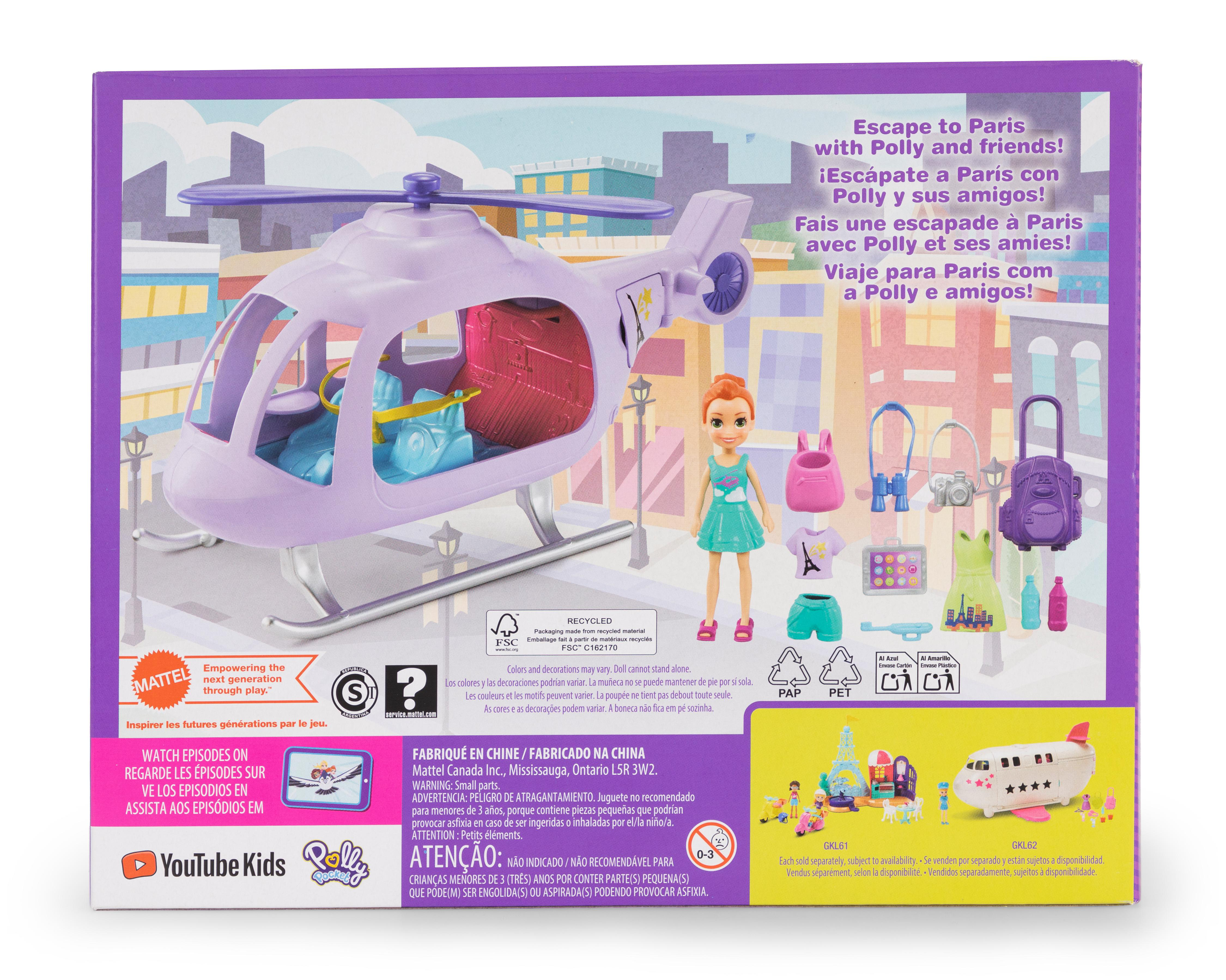 Foto 3 pulgar | Polly Pocket Helicóptero de Vacaciones