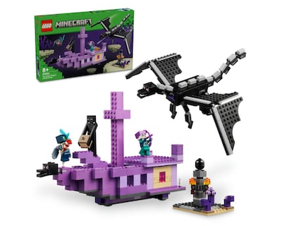Foto 1 | LEGO Minecraft: El Dragón Ender y el Barco del End