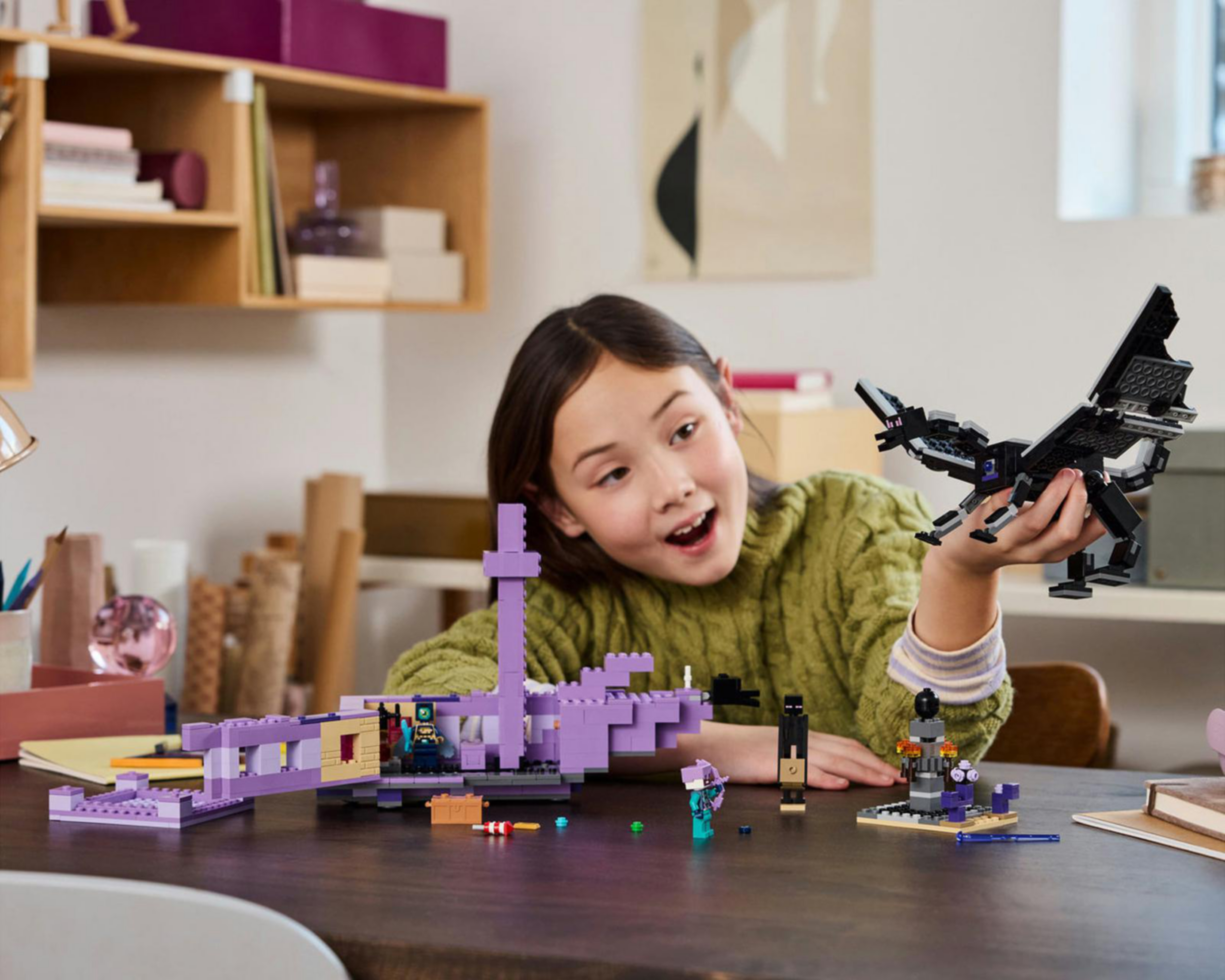 Foto 6 pulgar | LEGO Minecraft: El Dragón Ender y el Barco del End