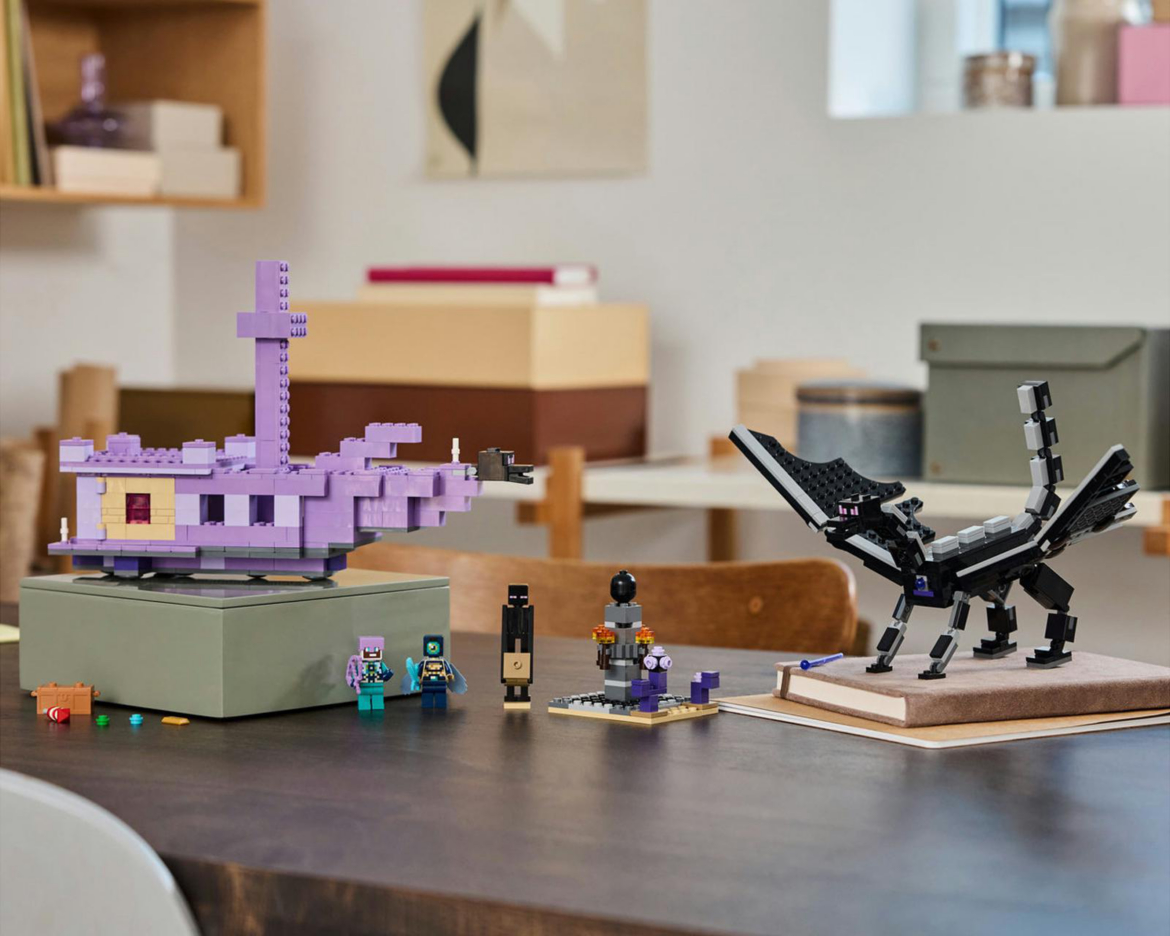 Foto 7 pulgar | LEGO Minecraft: El Dragón Ender y el Barco del End