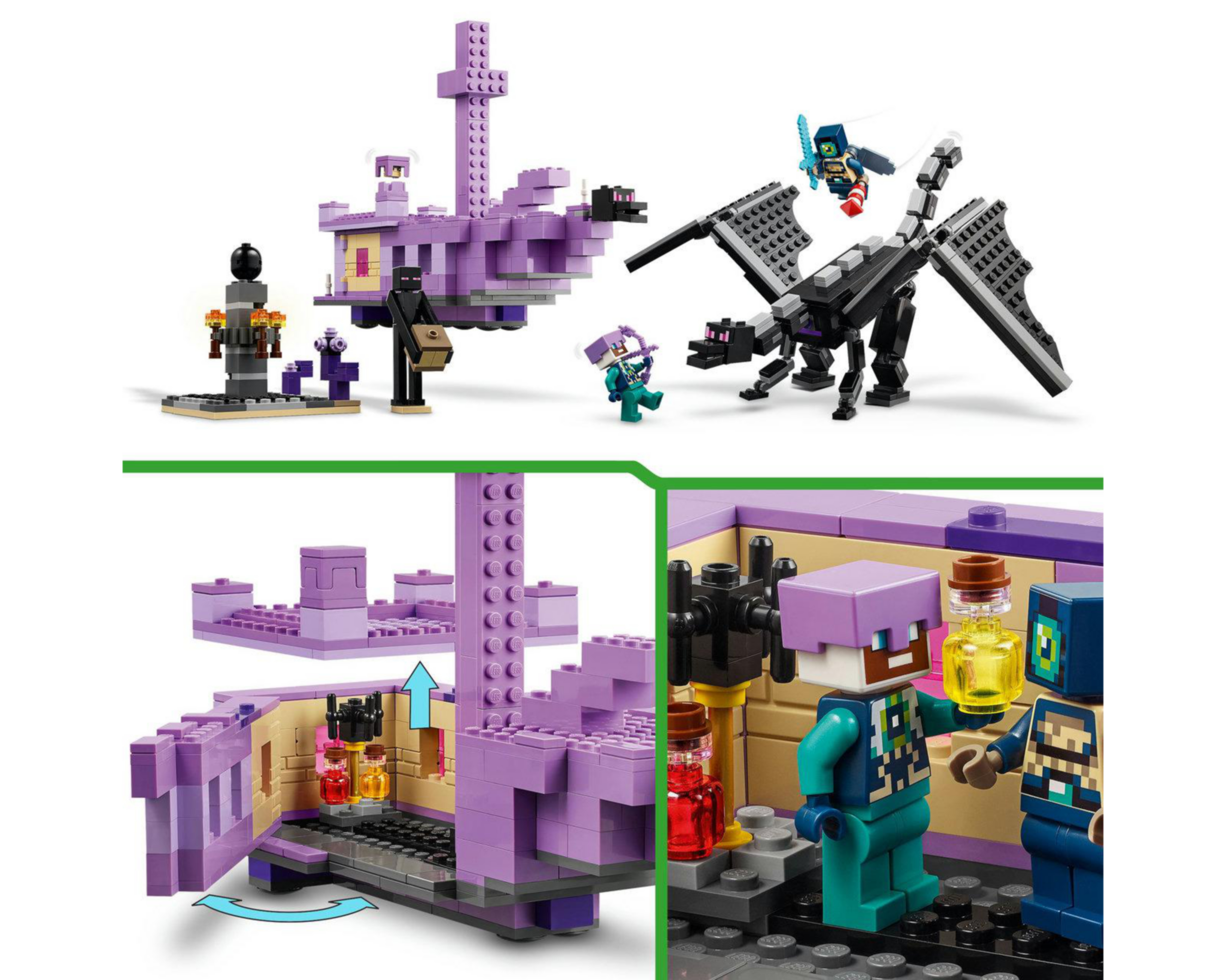Foto 8 pulgar | LEGO Minecraft: El Dragón Ender y el Barco del End