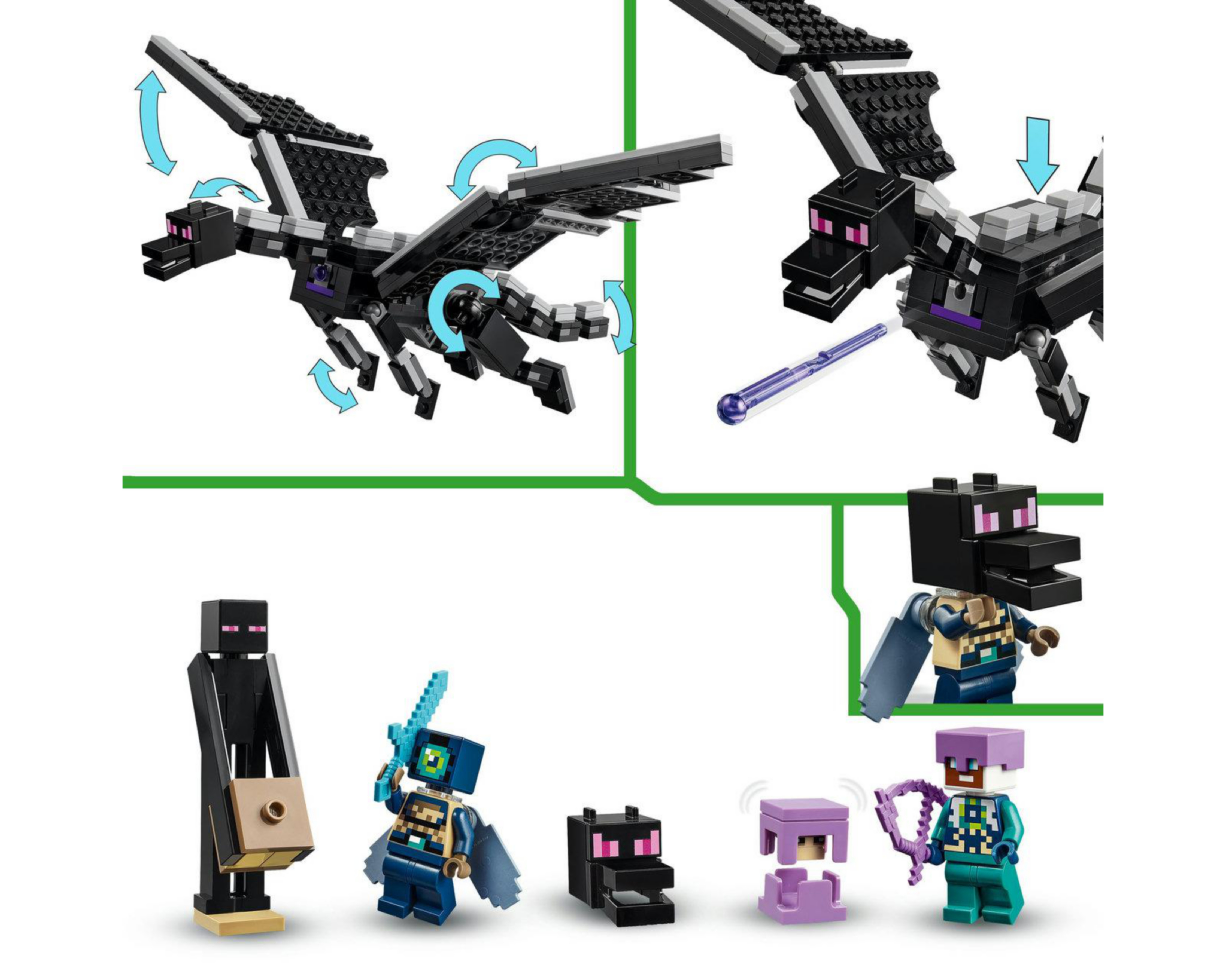 Foto 9 pulgar | LEGO Minecraft: El Dragón Ender y el Barco del End