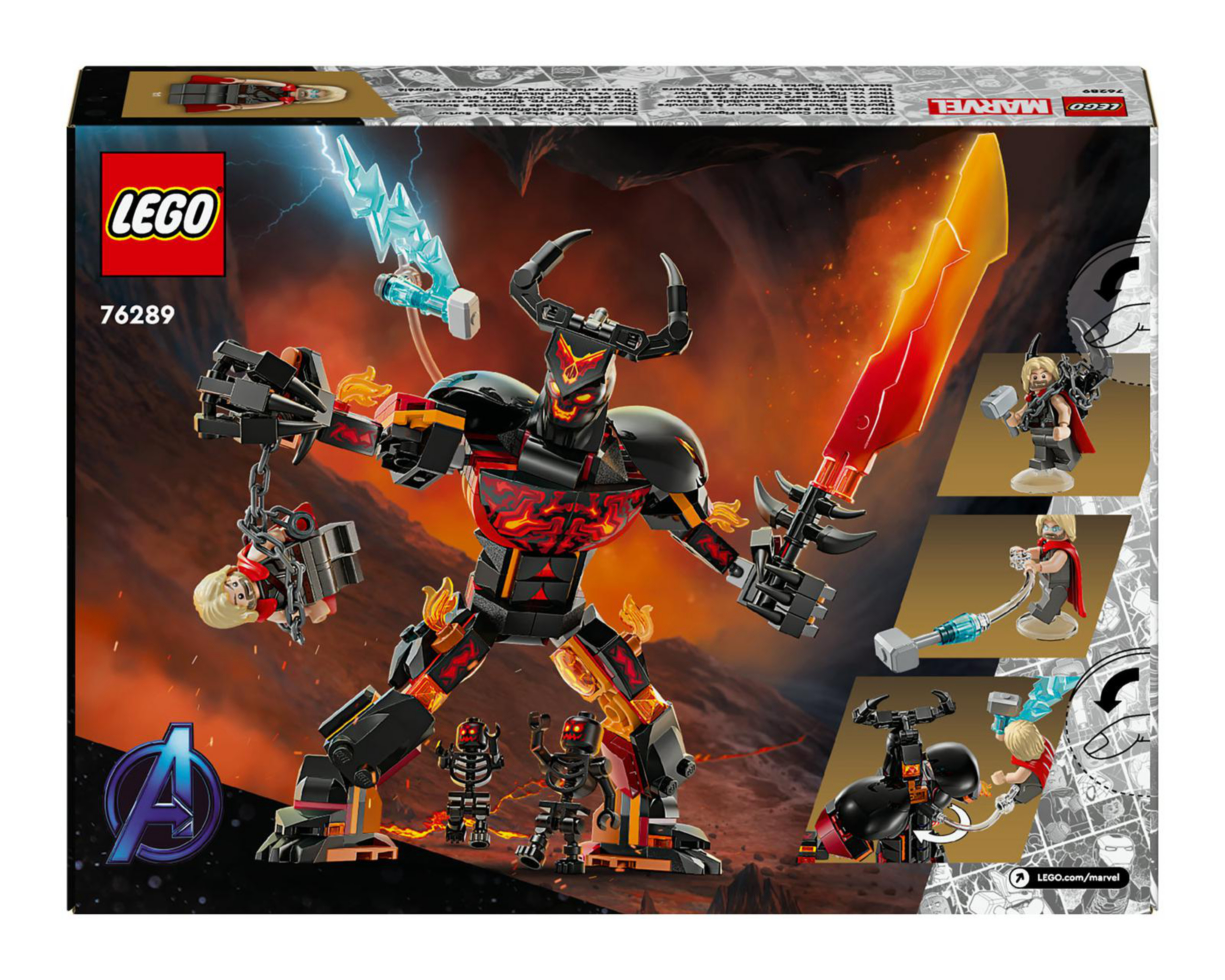 Foto 10 pulgar | LEGO Marvel: Thor vs. Figura para Construir de Surtur
