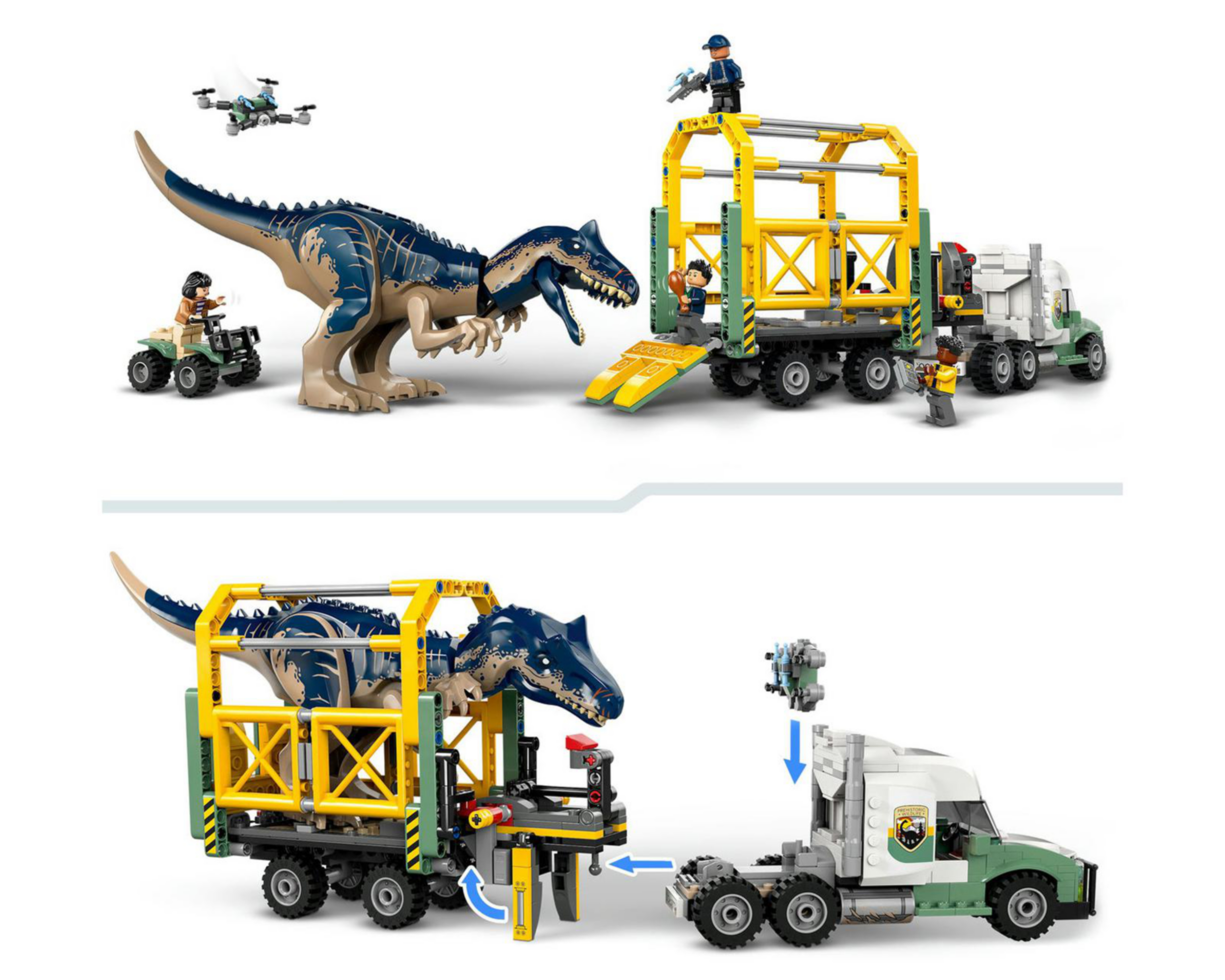 Foto 8 pulgar | LEGO Jurassic World Misiones Dinosaurio: Camión de Transporte del Allosaurus