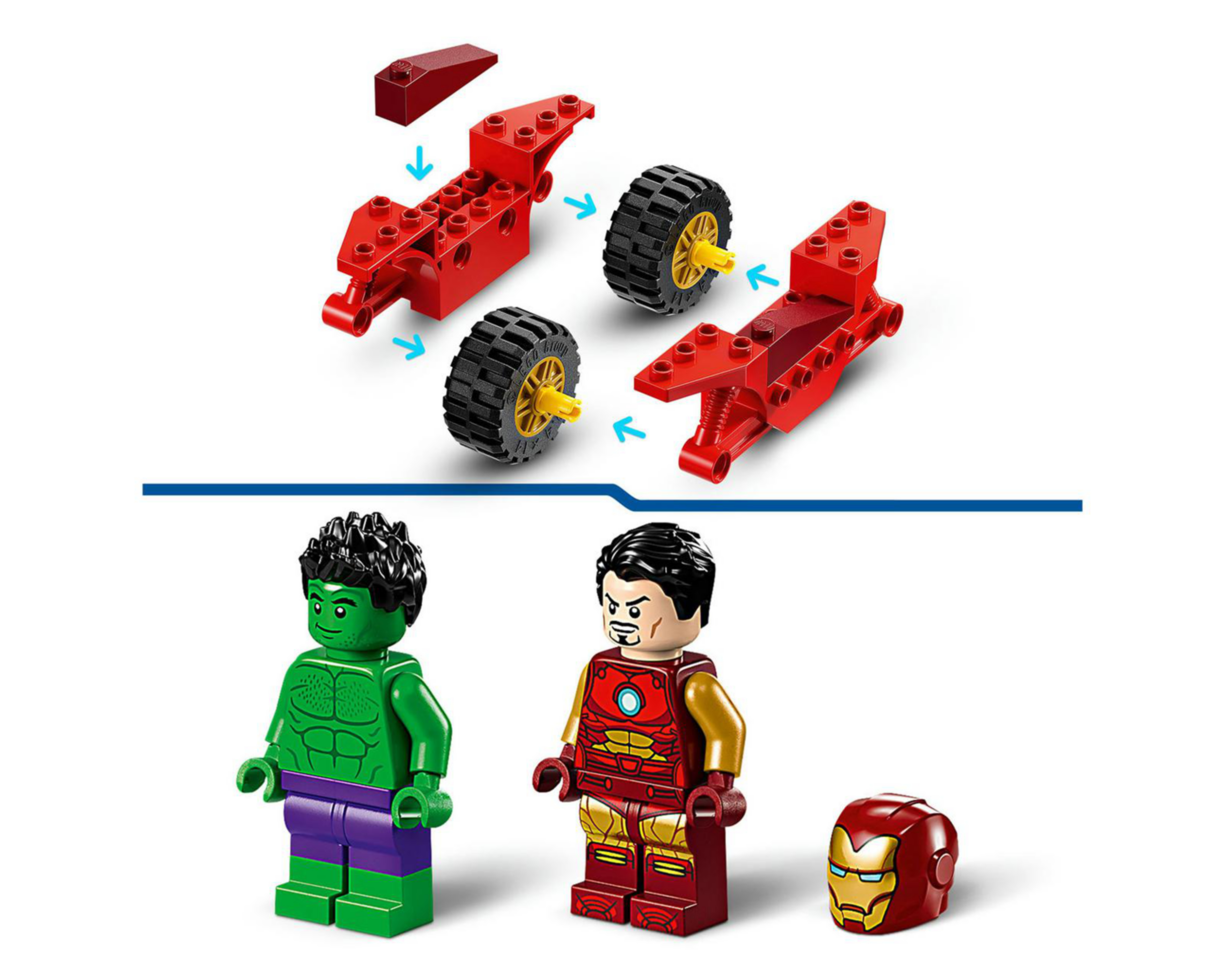 Foto 9 pulgar | LEGO Marvel Iron Man con Moto y Hulk