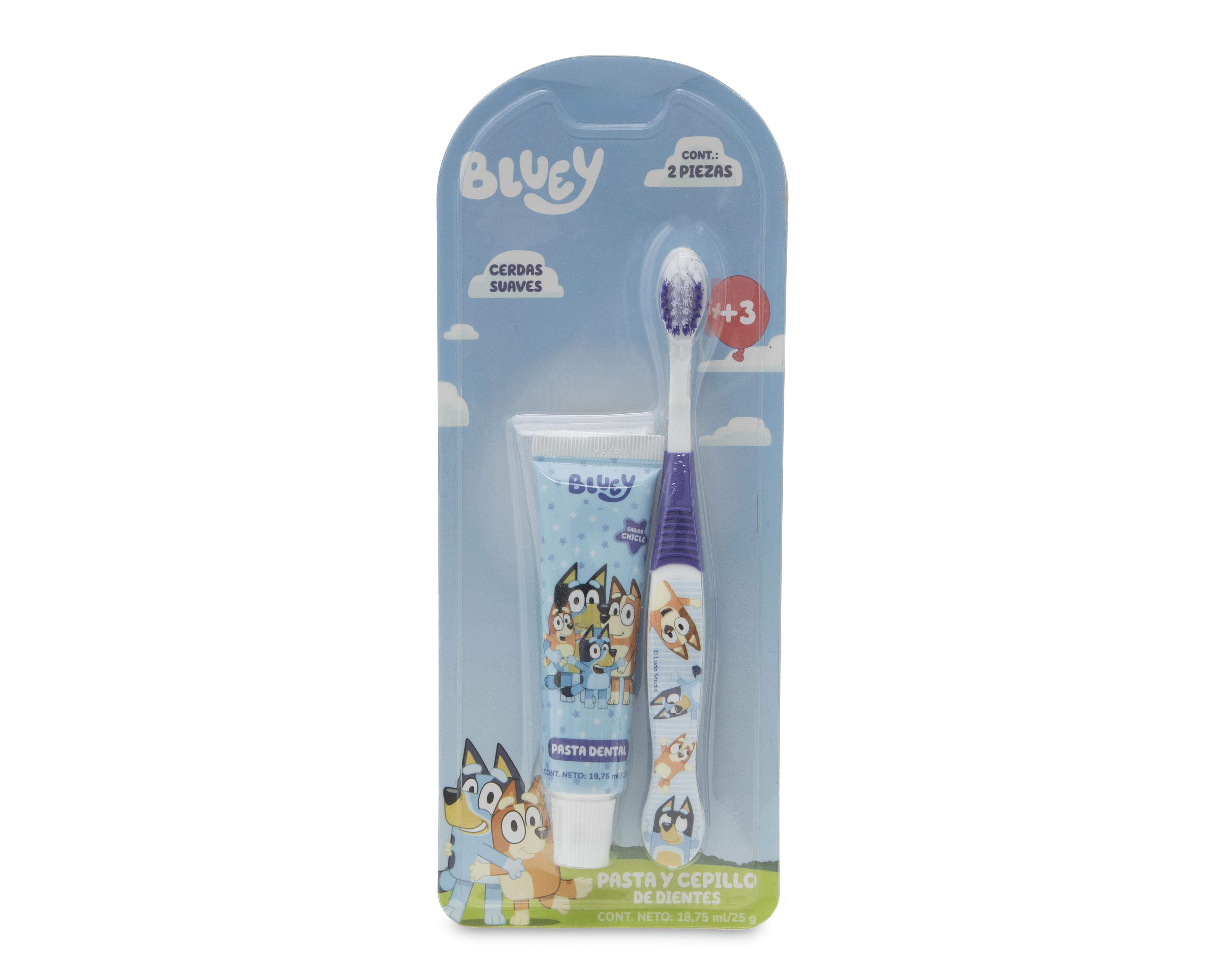 Cepillo de Dientes Suave con Pasta Dental Gairet Bluey